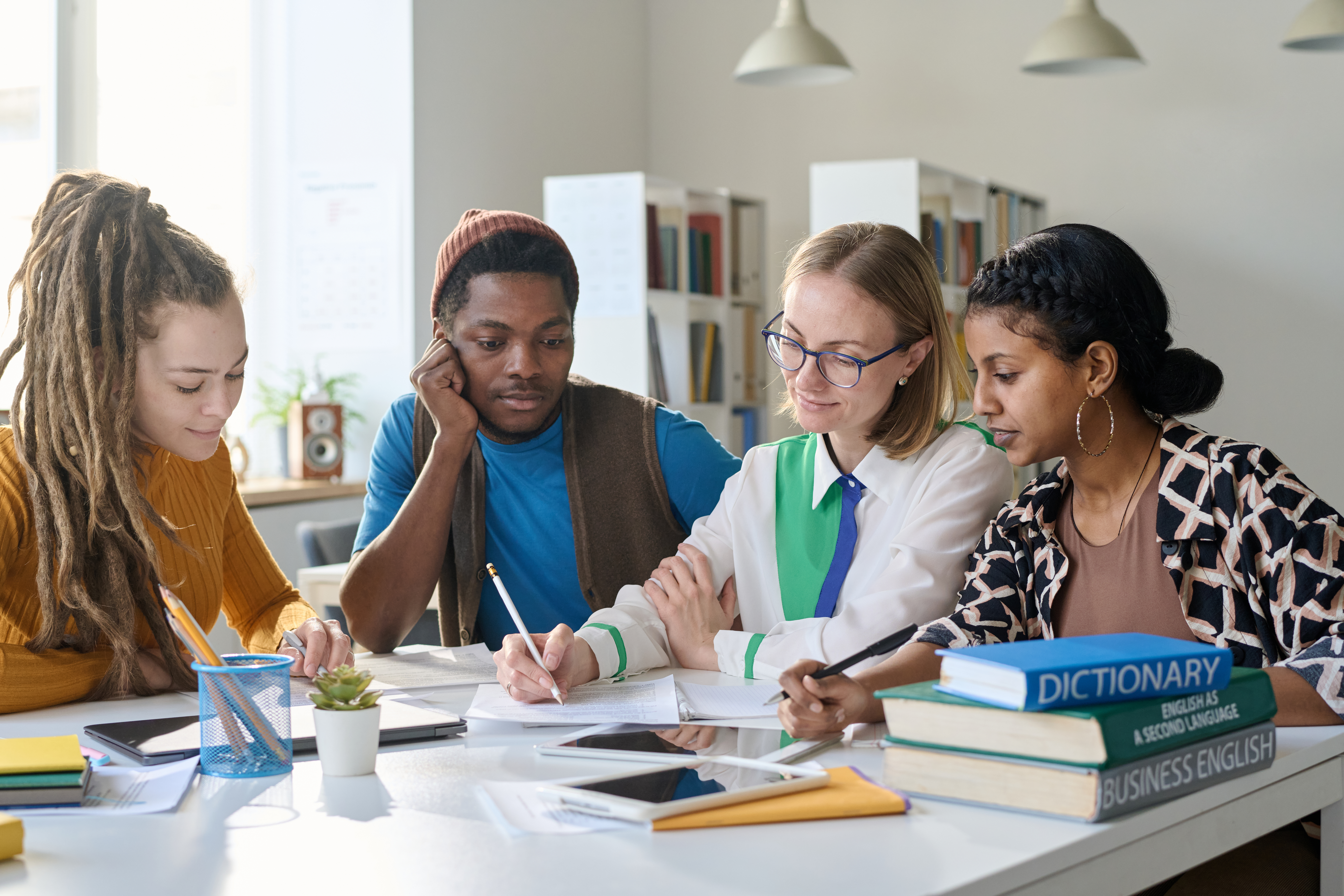 adults studying together
