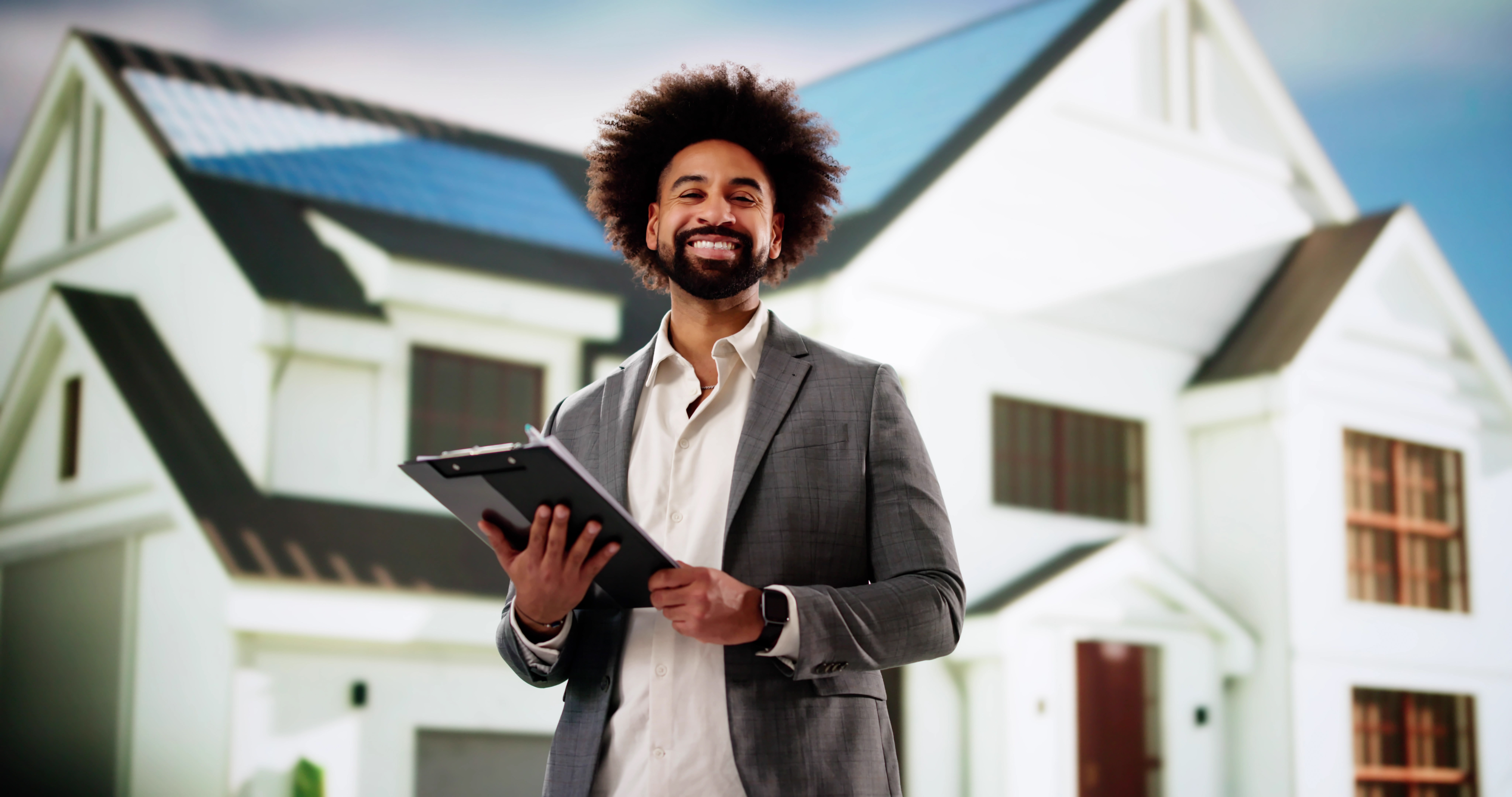 focused african american man inspecting residentia a0e5440aa6c8a8ebbab3