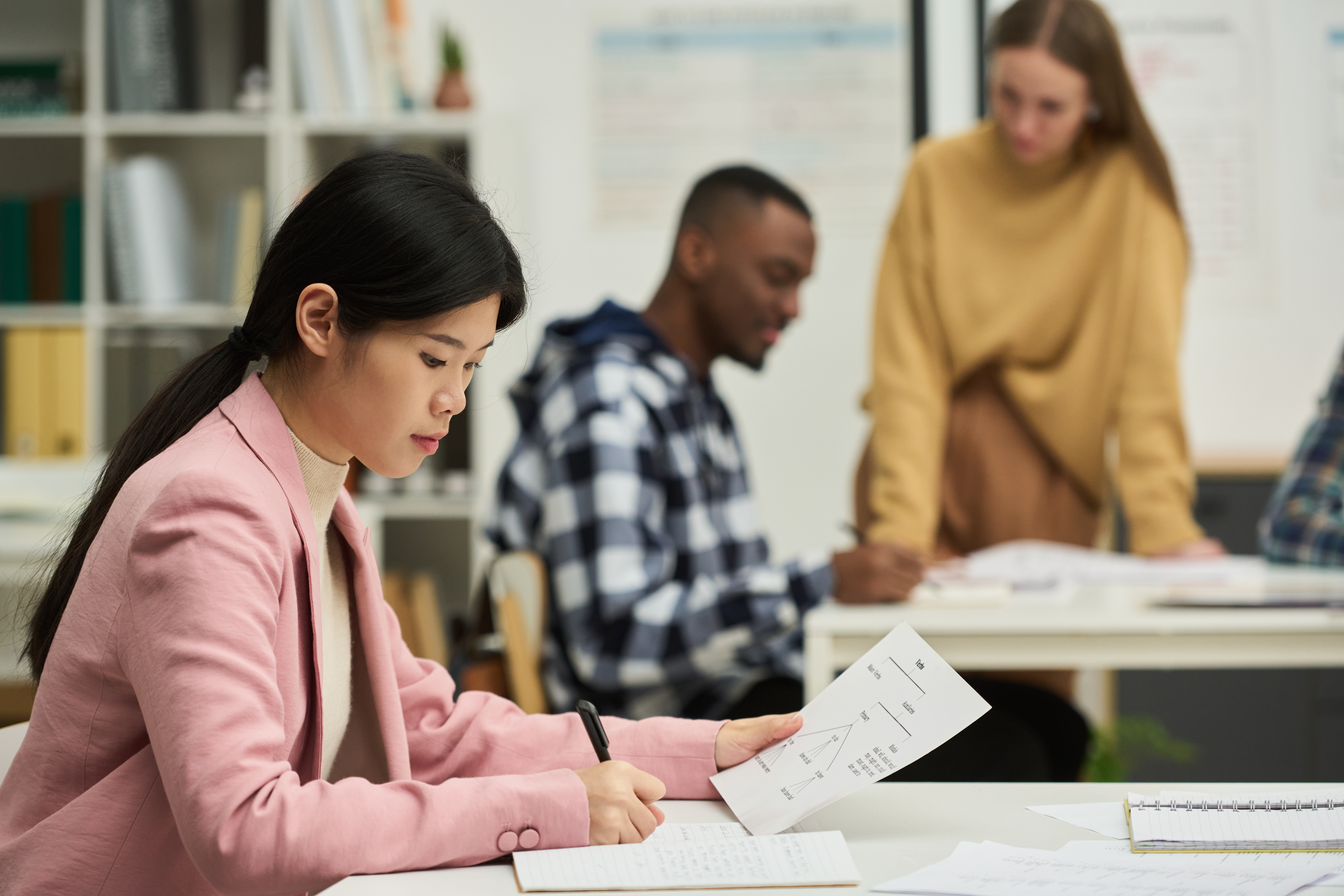 focused students learning foreign language in clas 204fb6c22927a0c7f20d