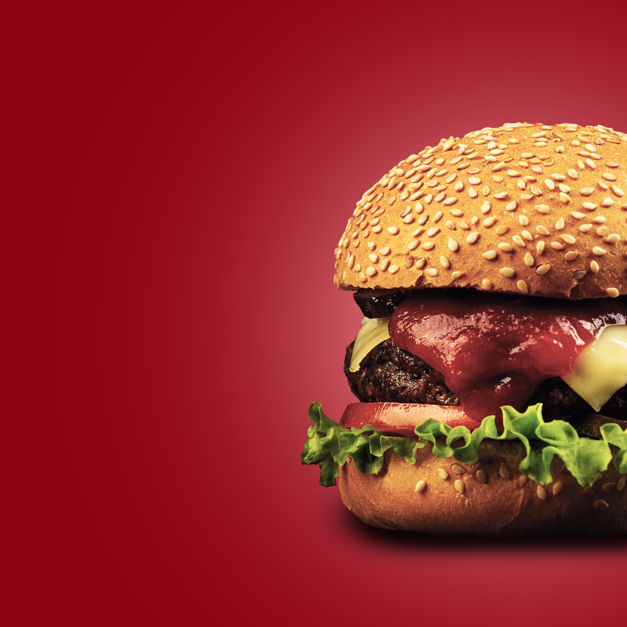 freshly made burger with melted cheese onions to f00876048366334be944