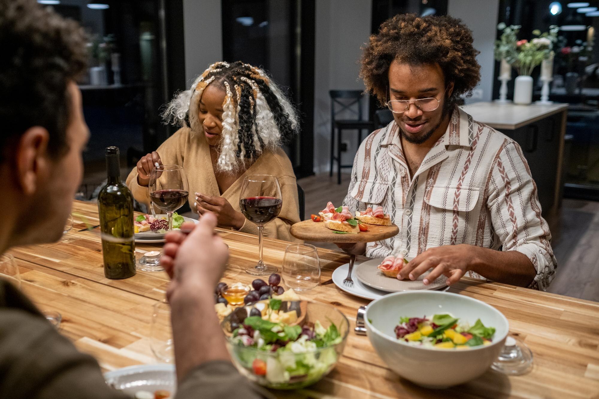 vegetarian meal at home