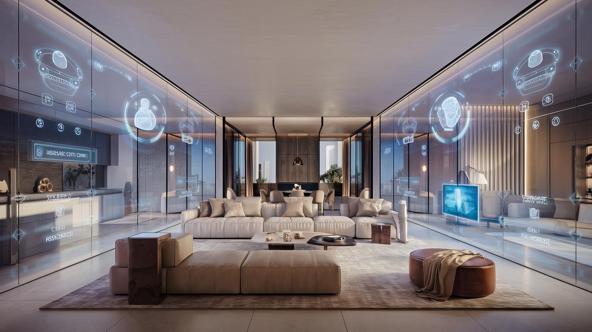 futuristic smart living room with holographic disp 495b15a5bd82ab785c79