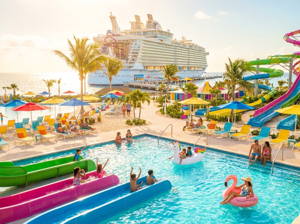Family planning a Royal Caribbean-style cruise based on travel style, ship size, and onboard activities