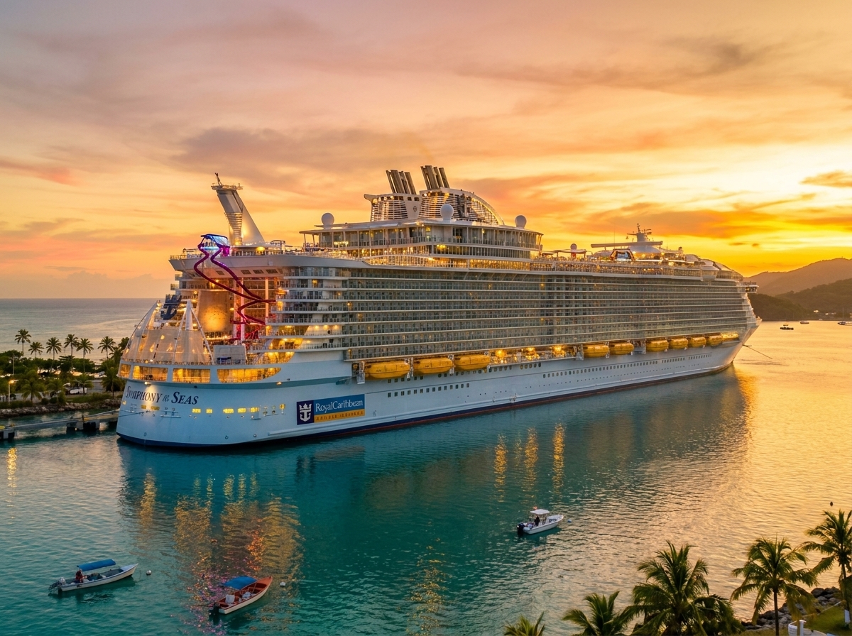 Royal Caribbean Ship Classes Compared Large cruise ship at sea representing Royal Caribbean ship classes and cruise planning options