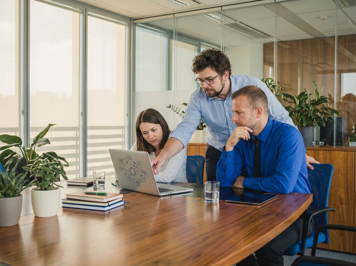2 men and a woman. Managed IT services