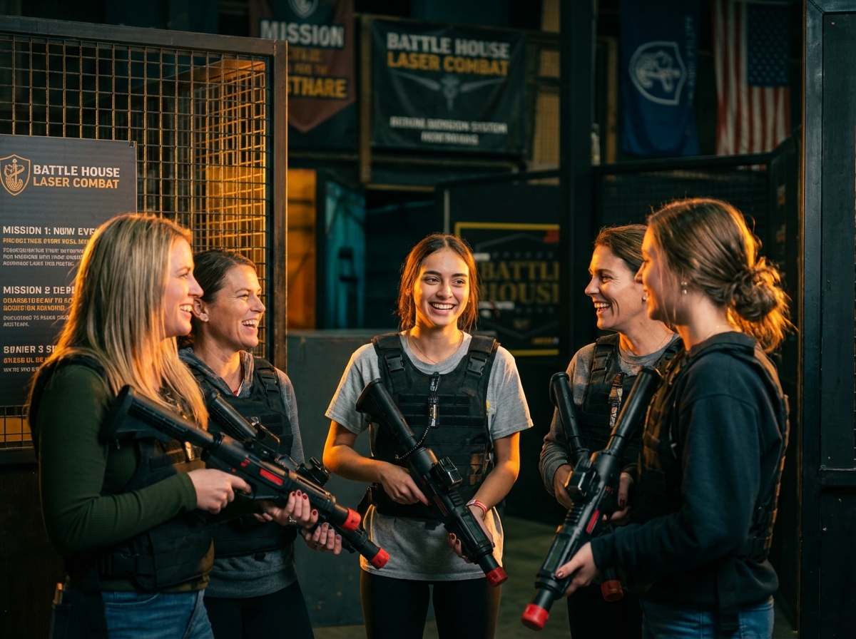 ladies love laser tag at Battle House