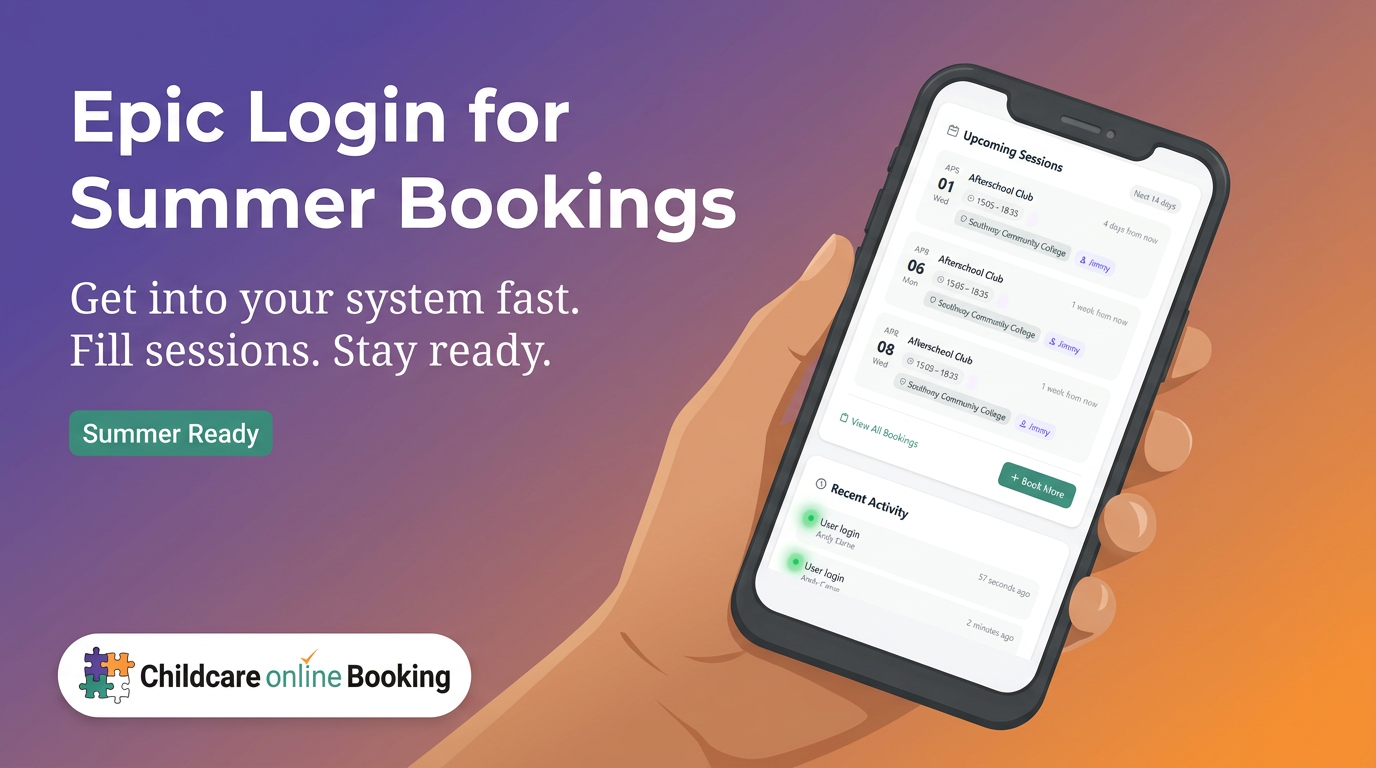 Epic login for summer bookings: sign in with confidence, get booking in minutes 2 Childcare software gemini generated 9027b9ae305fabb3a974