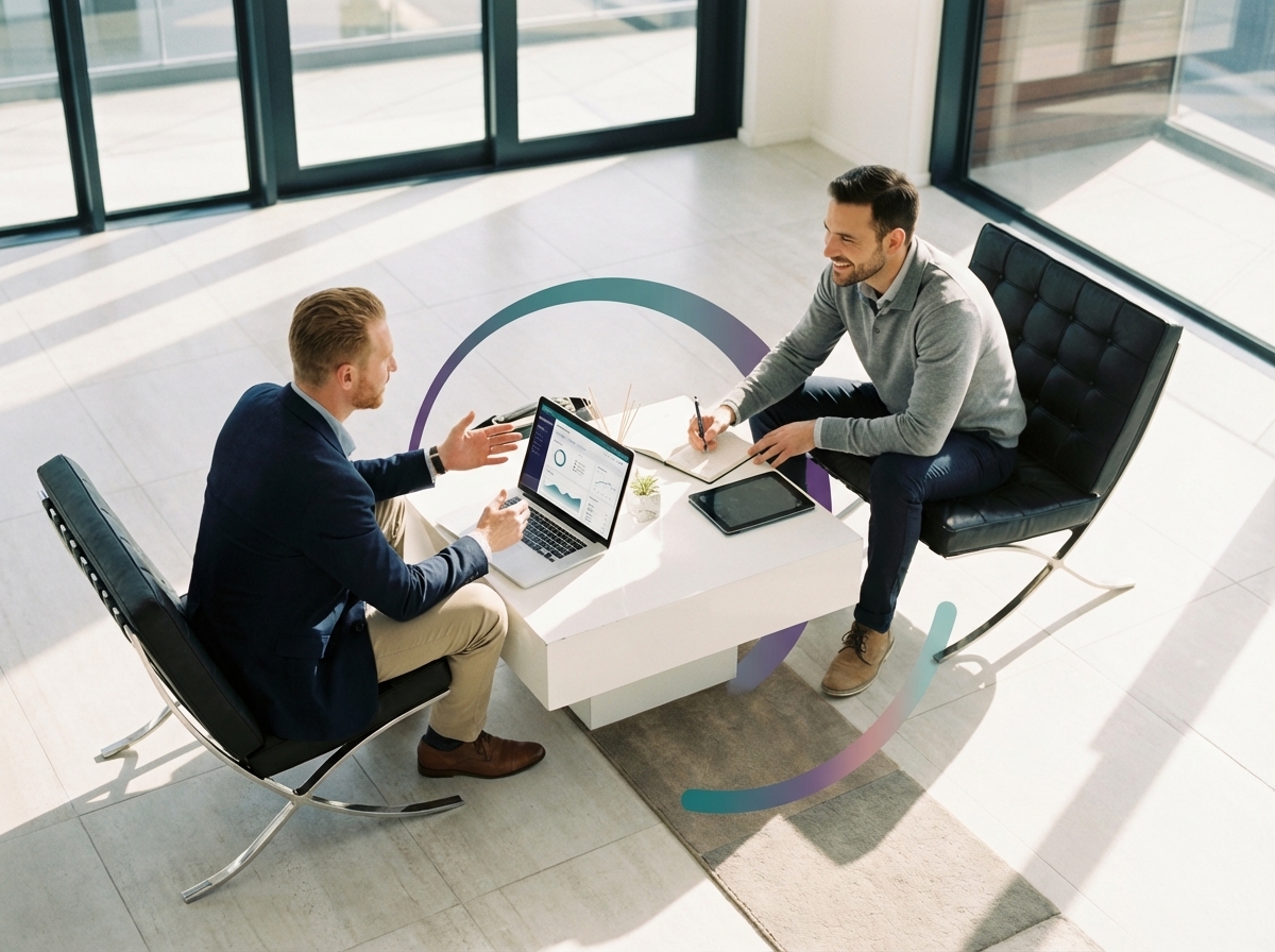 Partnership professionals having a meeting about Introzy