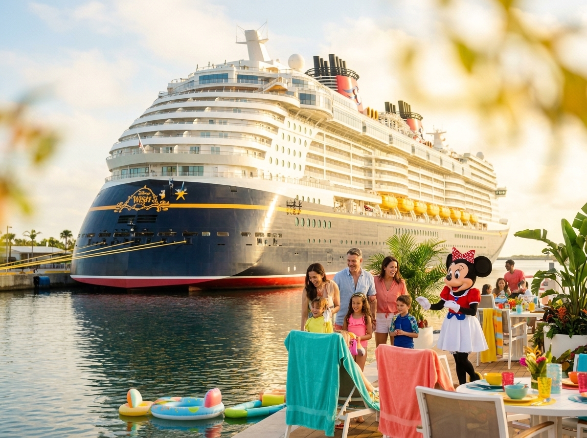 Family enjoying a cruise vacation while planning a Disney Wish-style sailing