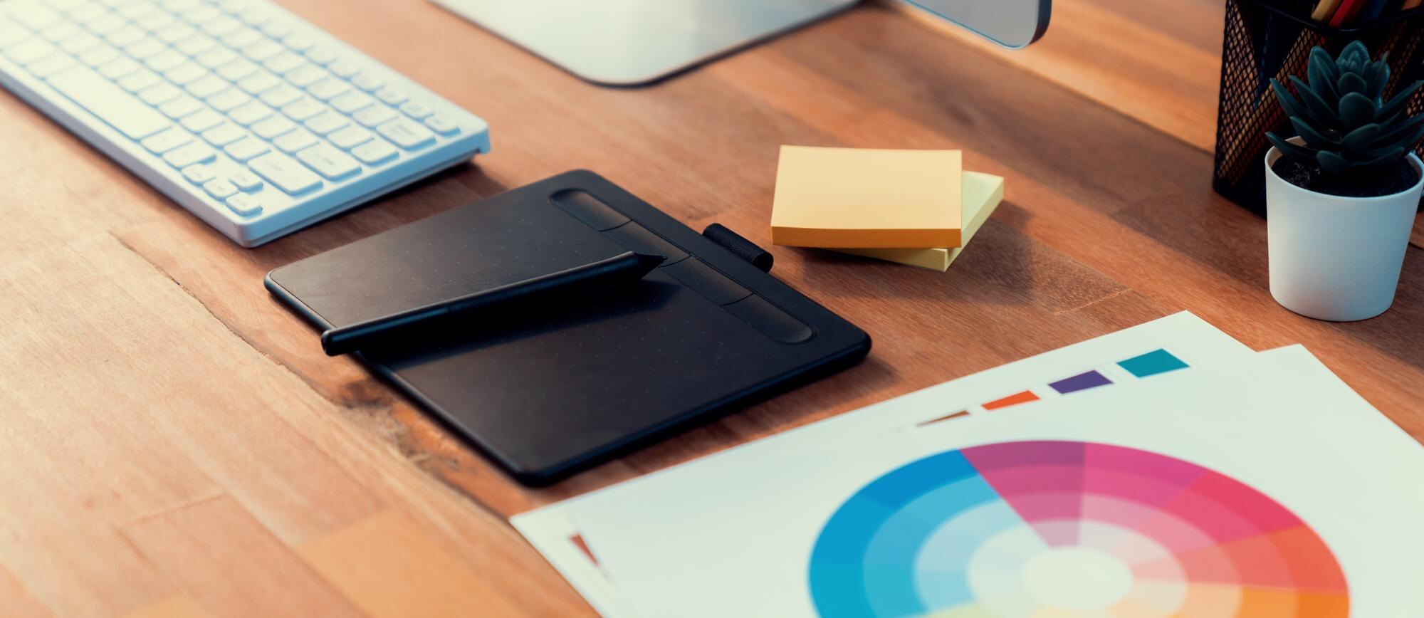 graphic designer39s workspace features color palet 4c416f9562ef057fe976