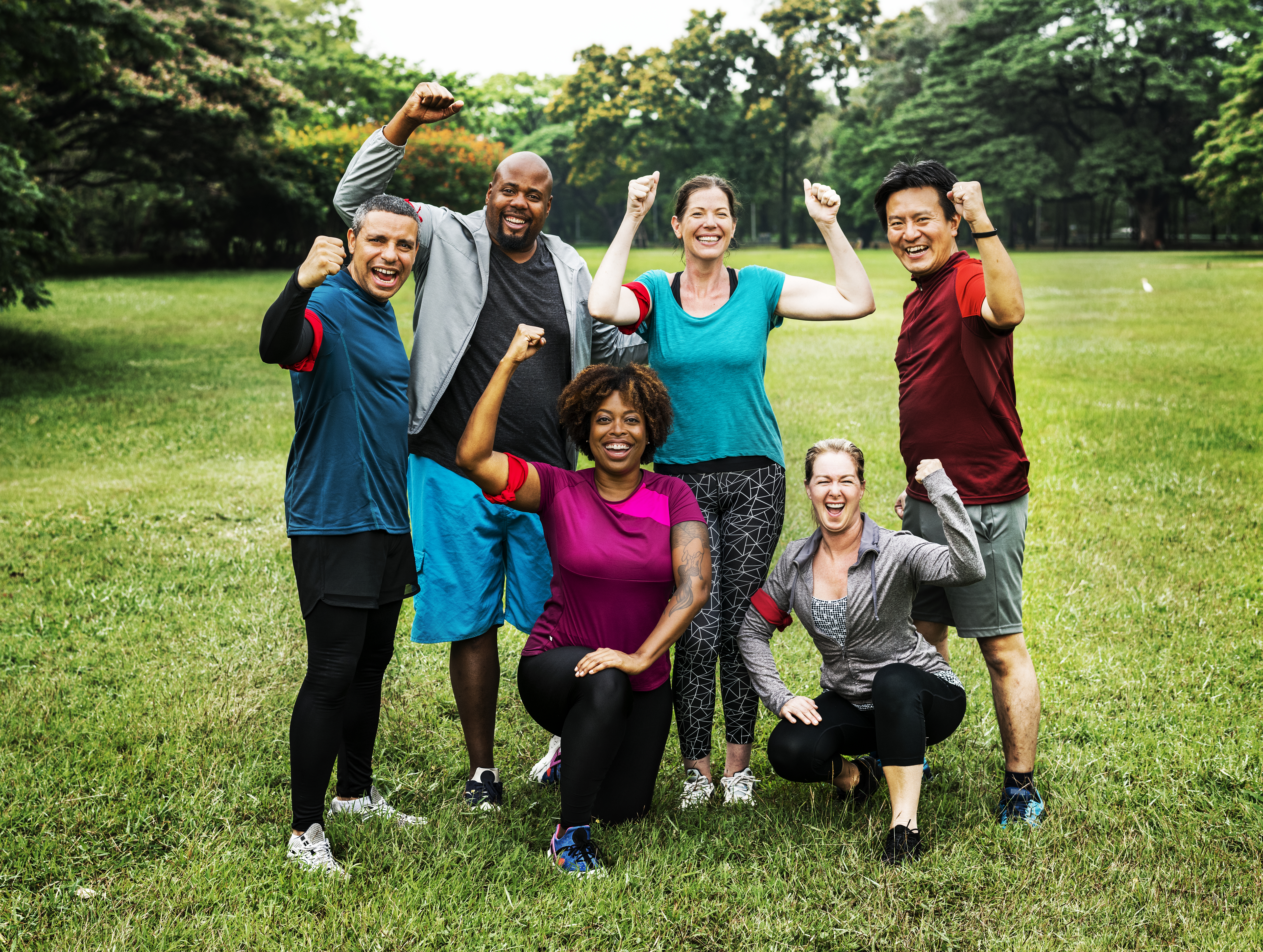 group of cheerful diverse friends in the park 811479b577734506dc85