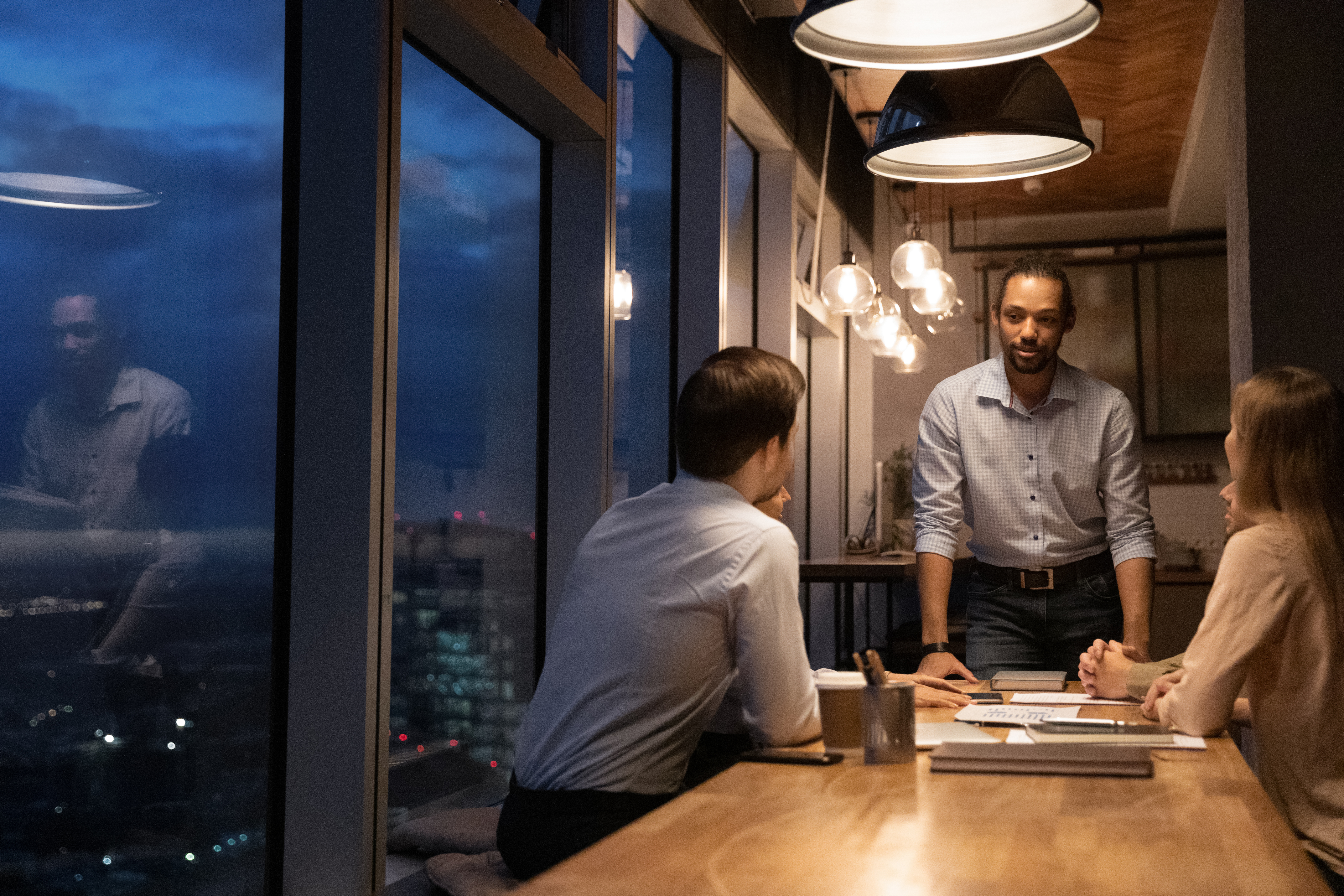 Healthcare consultants reviewing strategic plan for medical practice