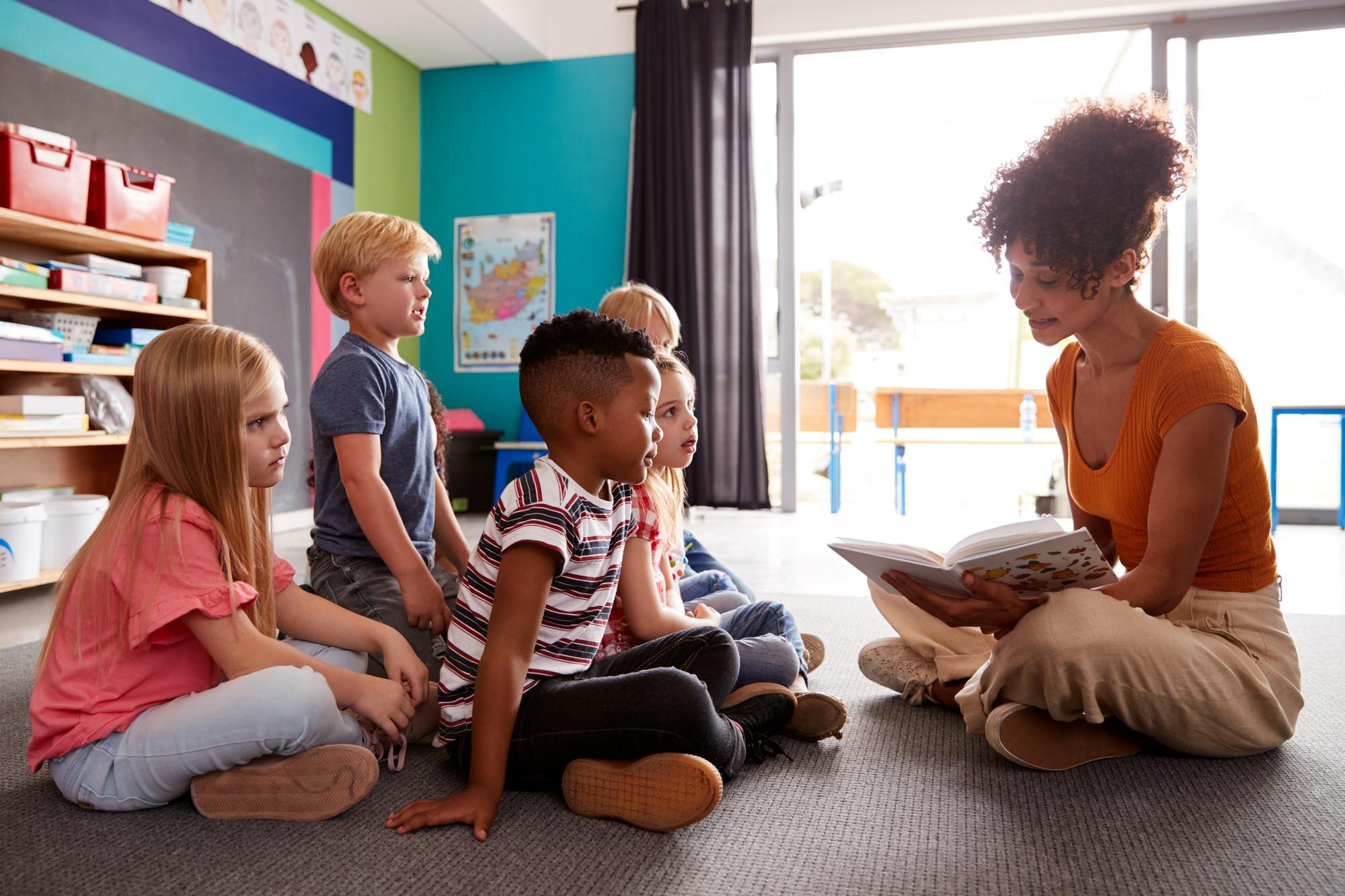 Group Of Elementary School Pupils Sitting On Floor 6d1c55de2c7cceaefc6a