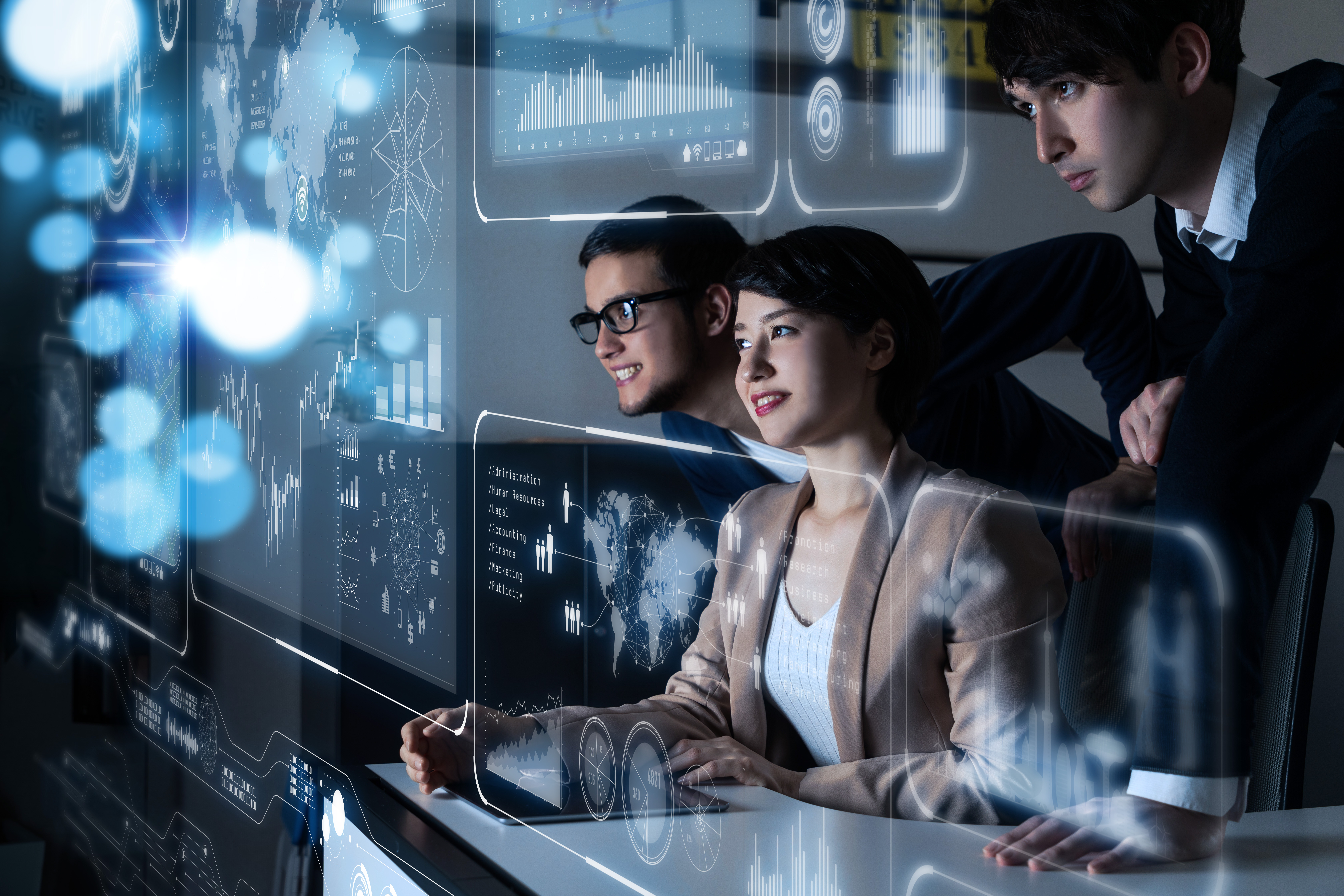 group of people looking at the futuristic user int a08ccf46fc1af5573e50