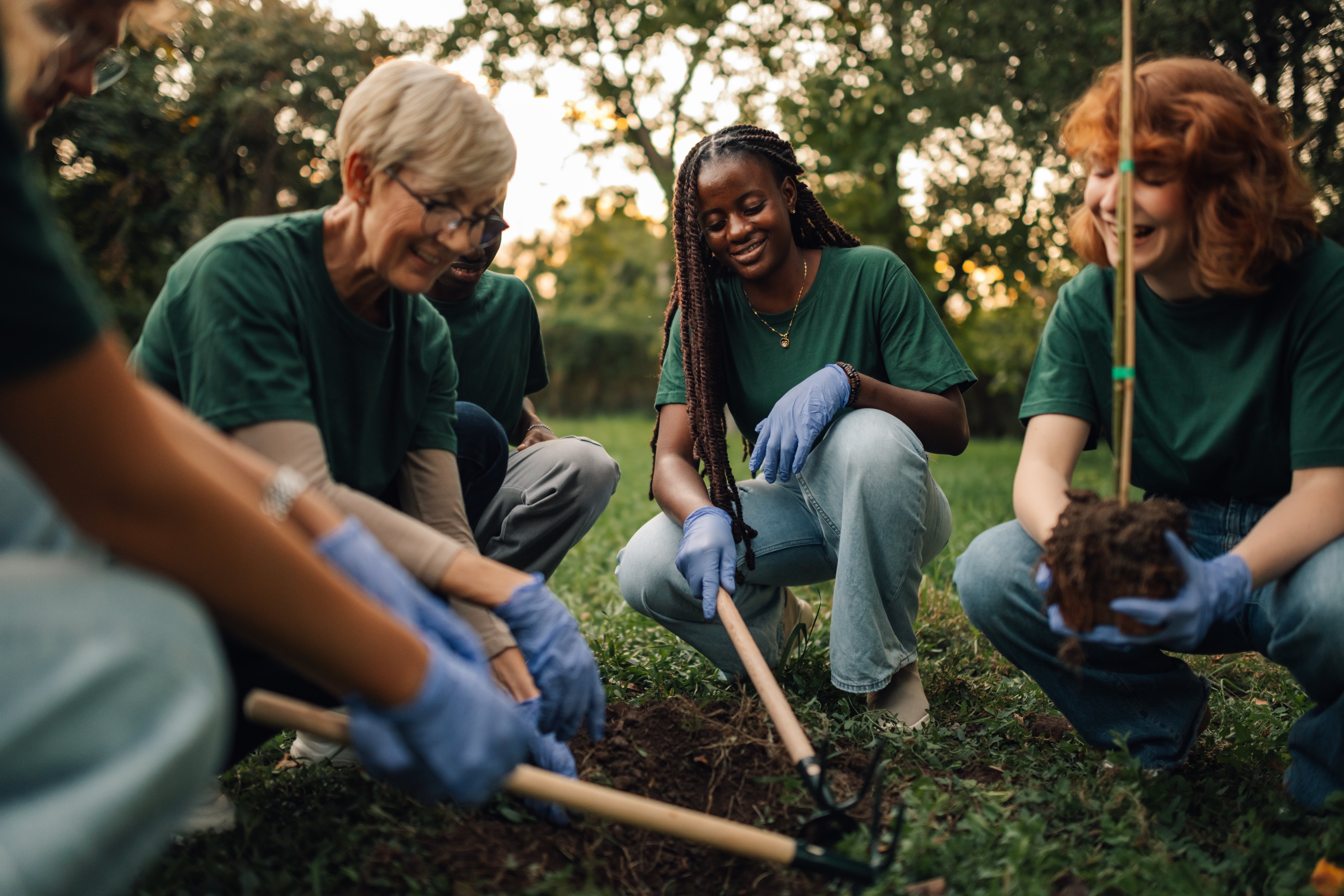 Growing Together: How Sustainable Gardening Sprouts Community Growth Group Of Volunteers Planting A Tree In The Park Ca7c290acb95525f3093