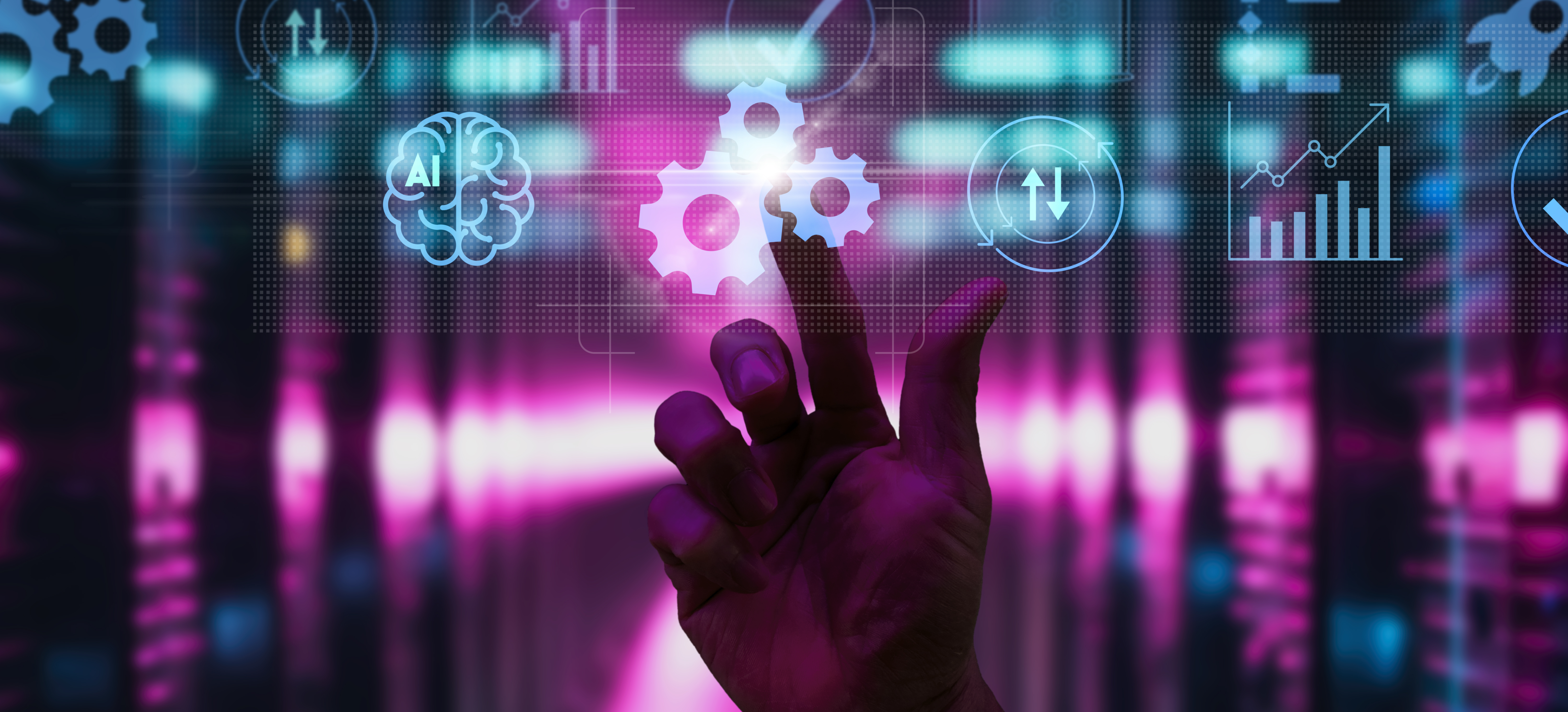 Hand touching automation software ai technology pr