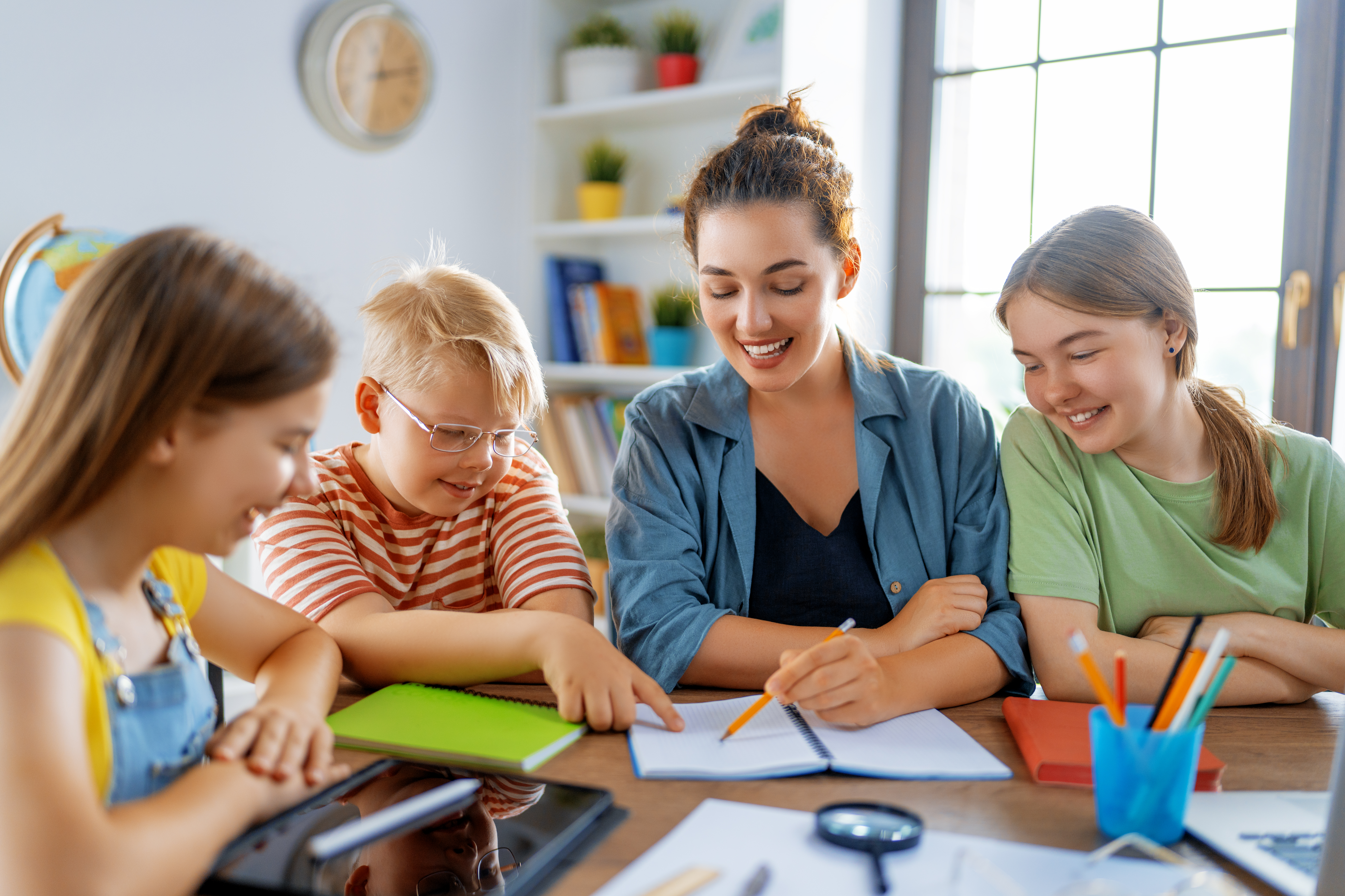 Happy Kids And Teacher At School Cc71e54361cff95b131c