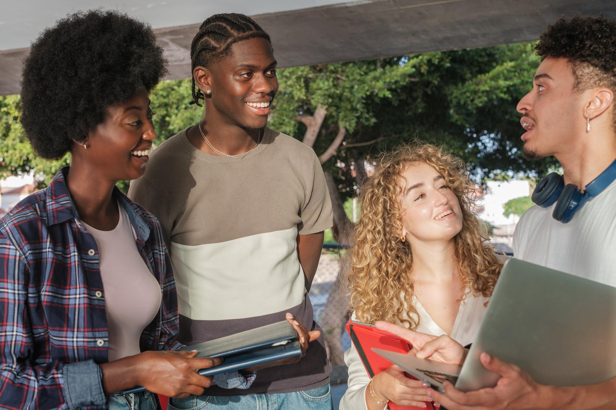 Heterogeneous Group Of Friends Studying Together A 4Ed75Ef3Fffd8A1460Df