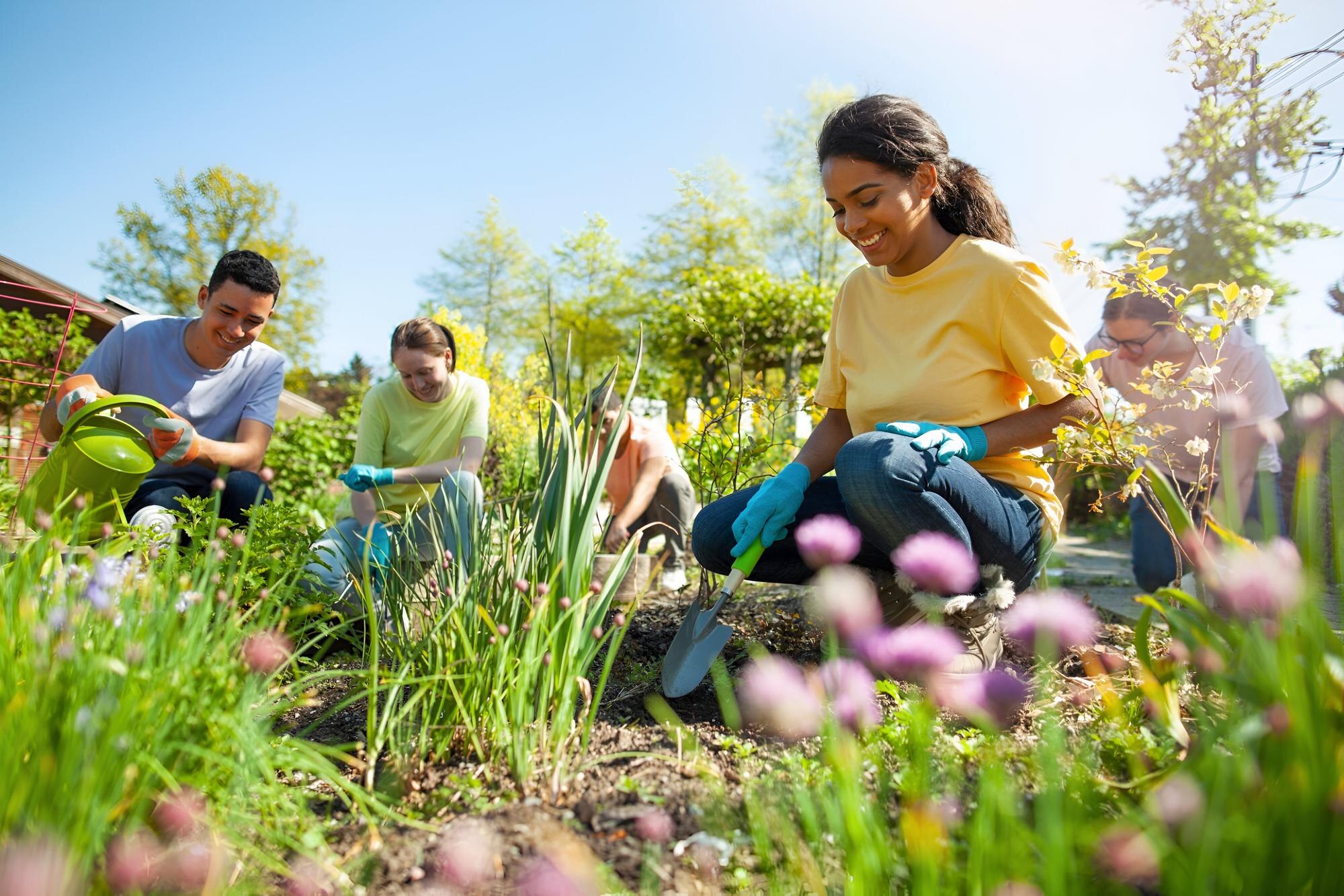 Cultivating Tomorrow: The Essential Role of Sustainable Gardening in Future Food Resilience Hispanic Young Woman Student Plants Flowers In Com 73ed00d7aeeb201db466