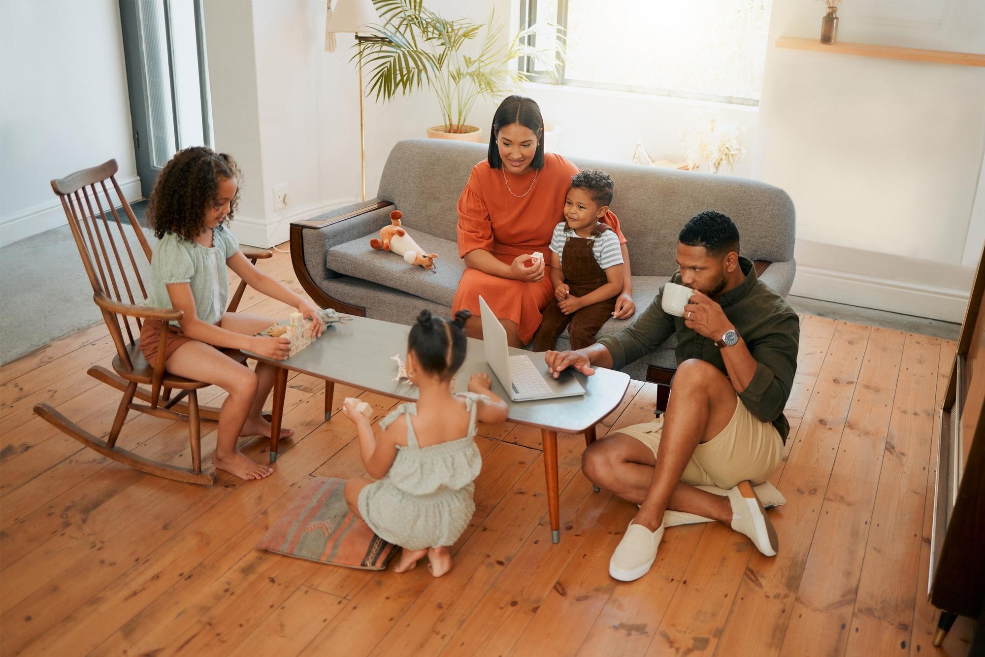 home family and fun in living room with game mothe 89a474e6b64979c25da8