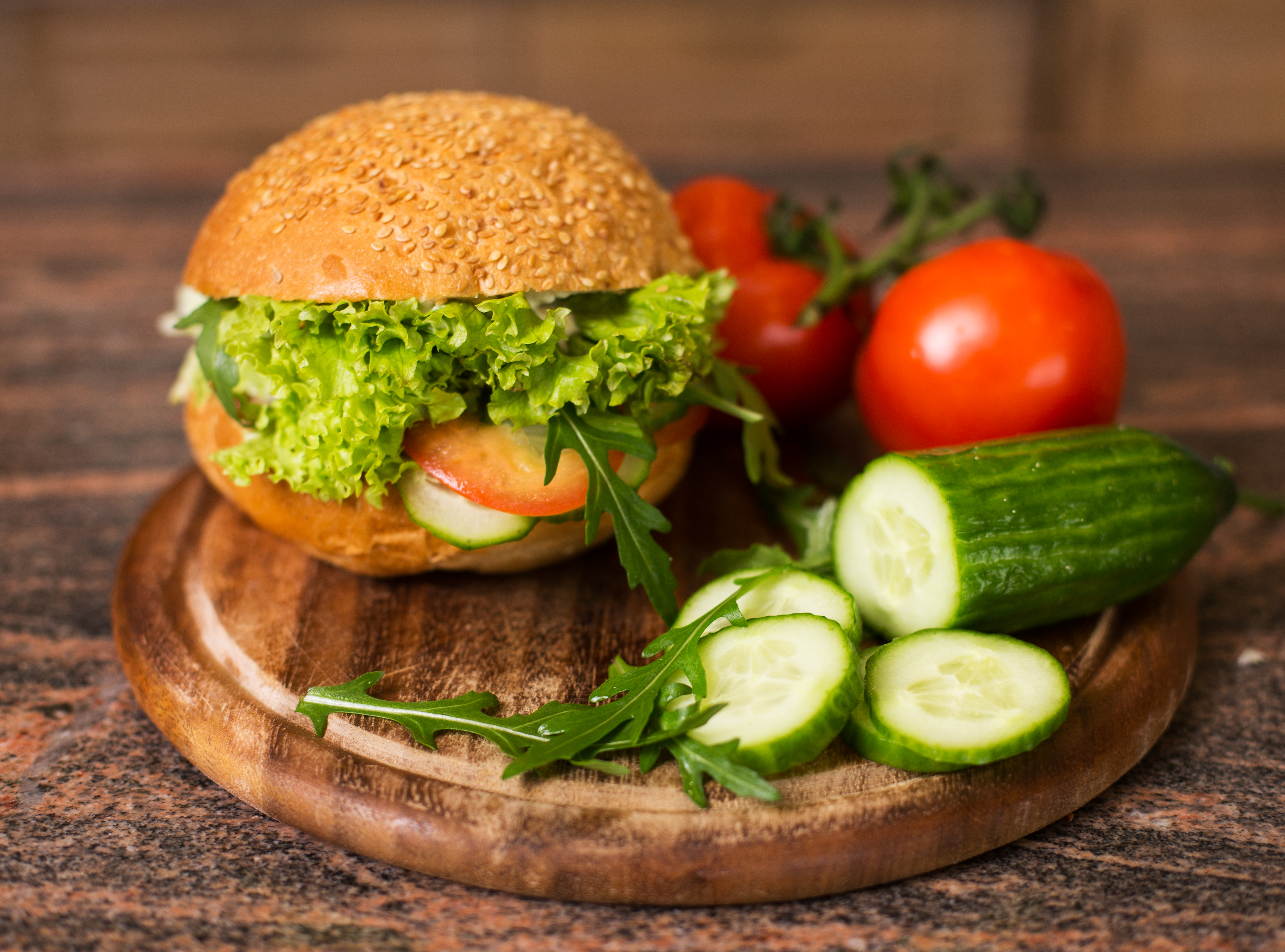 home made burger with vegetables cb6d45169a2ff556b321