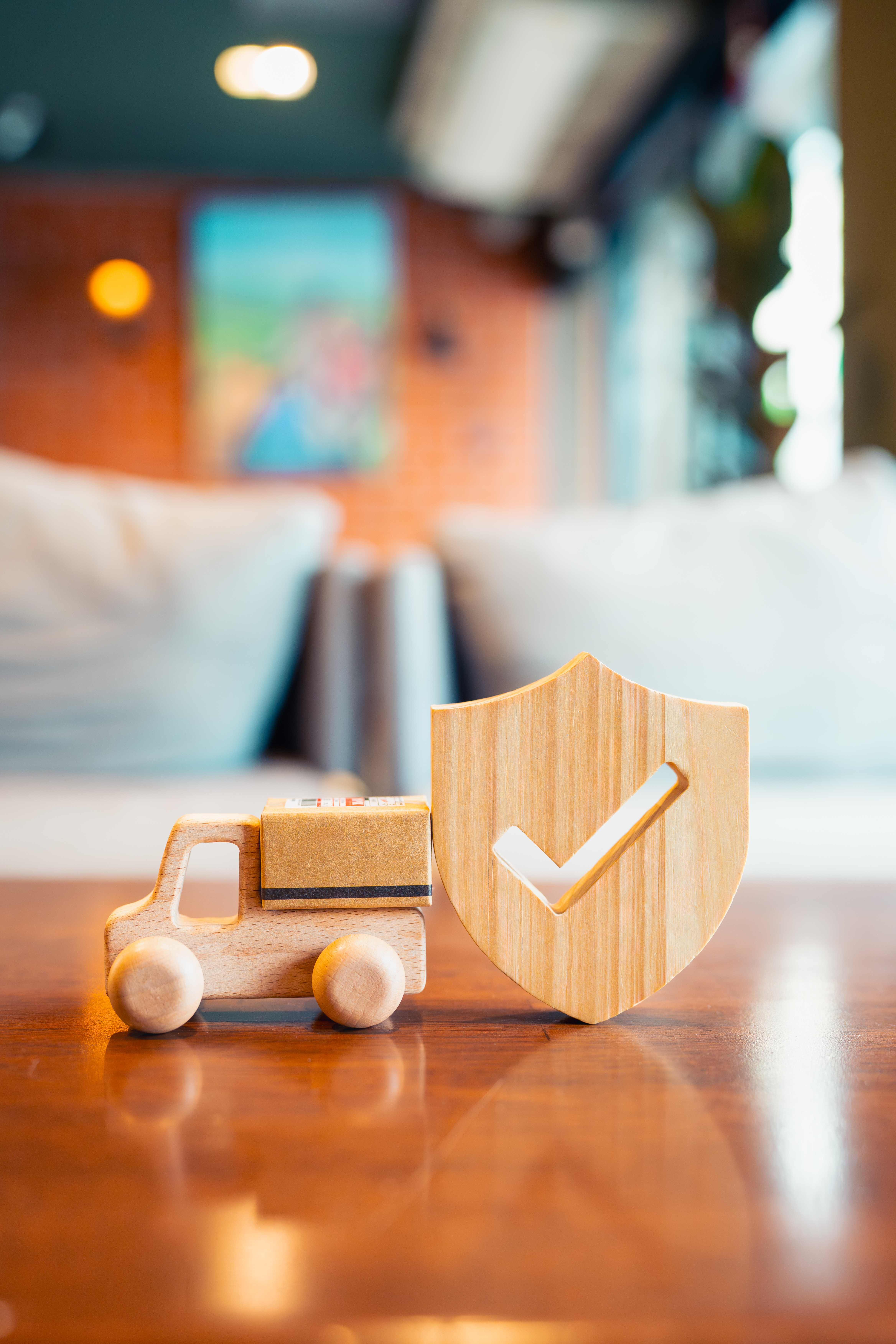 icon of insurance figure with check mark with wood 67f1bd690544fef4c1cd