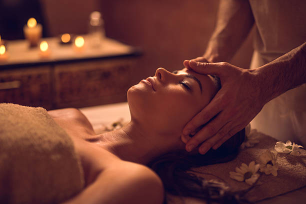 Relaxing facial massage therapy at a wellness spa