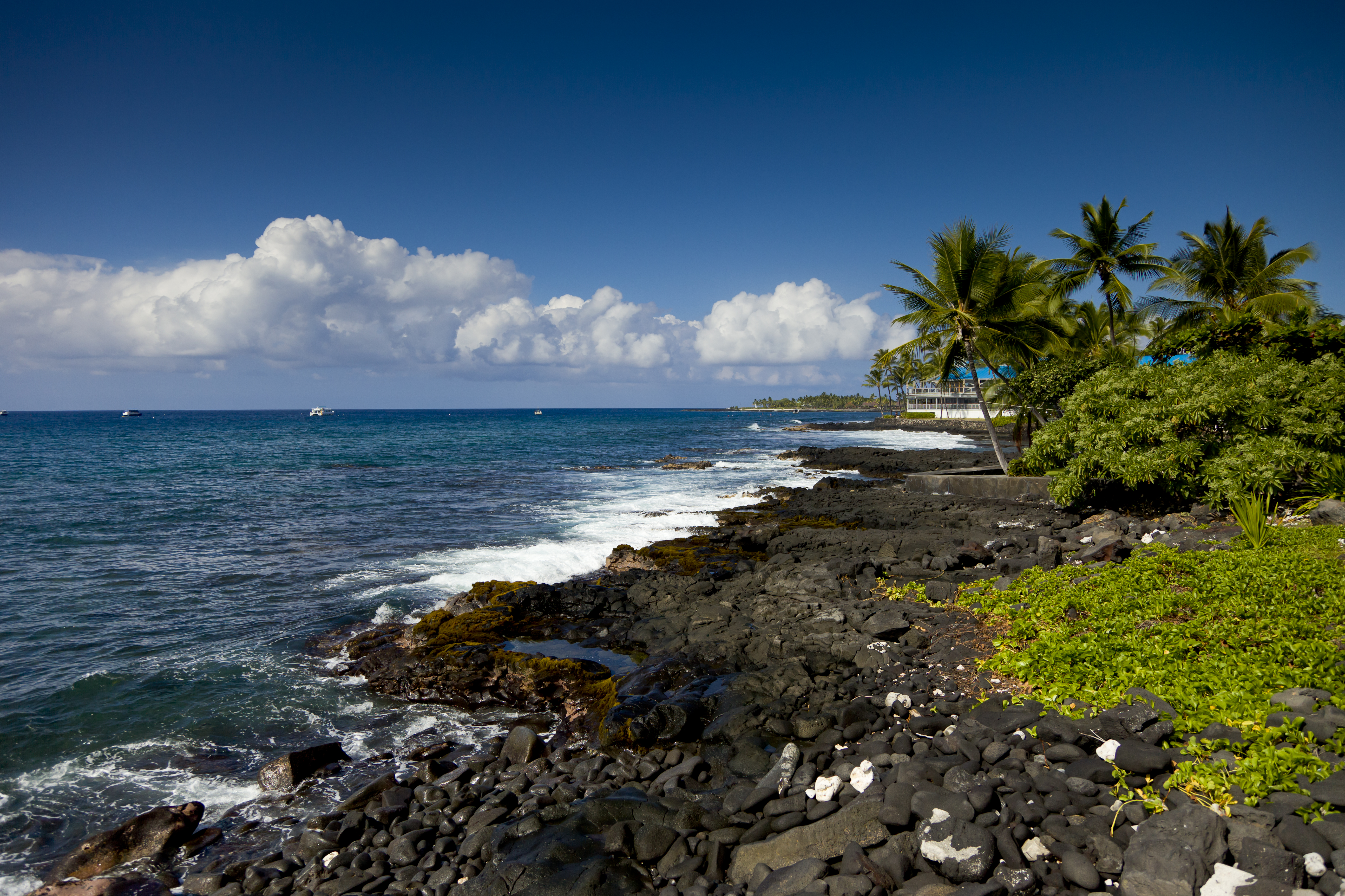 Kailua-Kona coastline on Hawaii Island