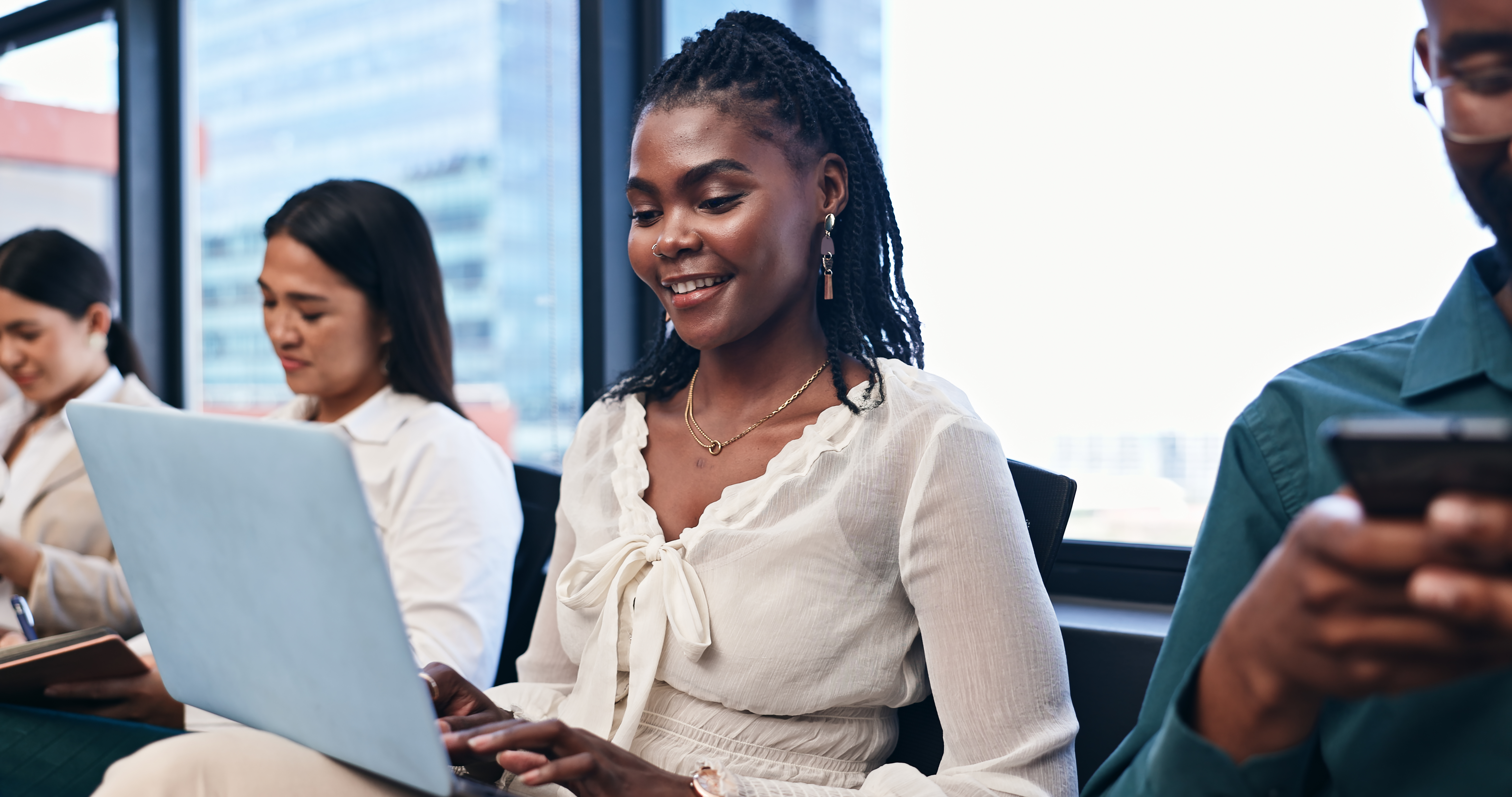 laptop smile and black woman employee in workshop f7fac2089dc75863d478