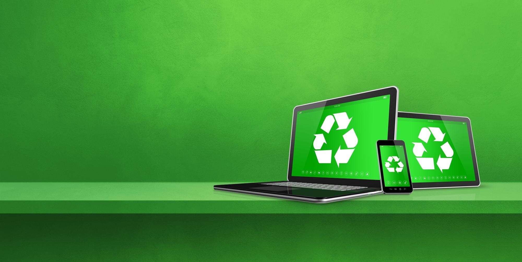 Green Hosting Explained: What It Means for Your Business and the Planet 1 laptop tablet pc and smartphone on a shelf with a 616330b9e489f4b34533