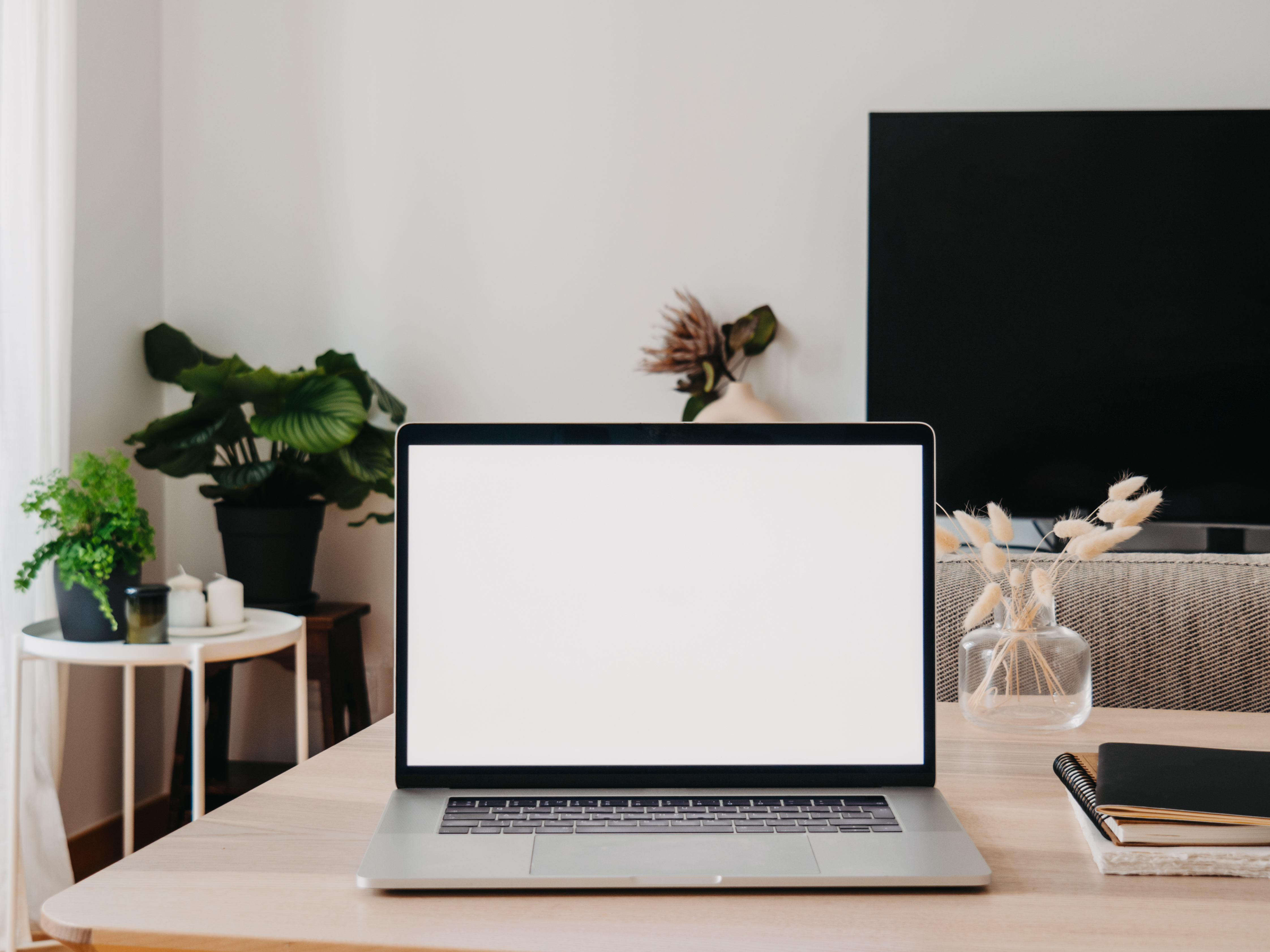 Crafting Sustainable Habits Without The Overwhelm: Your No-Nonsense Guide 4 Laptop With Blank Screen On Wooden Table In Home I 844544F596B6Ce349456