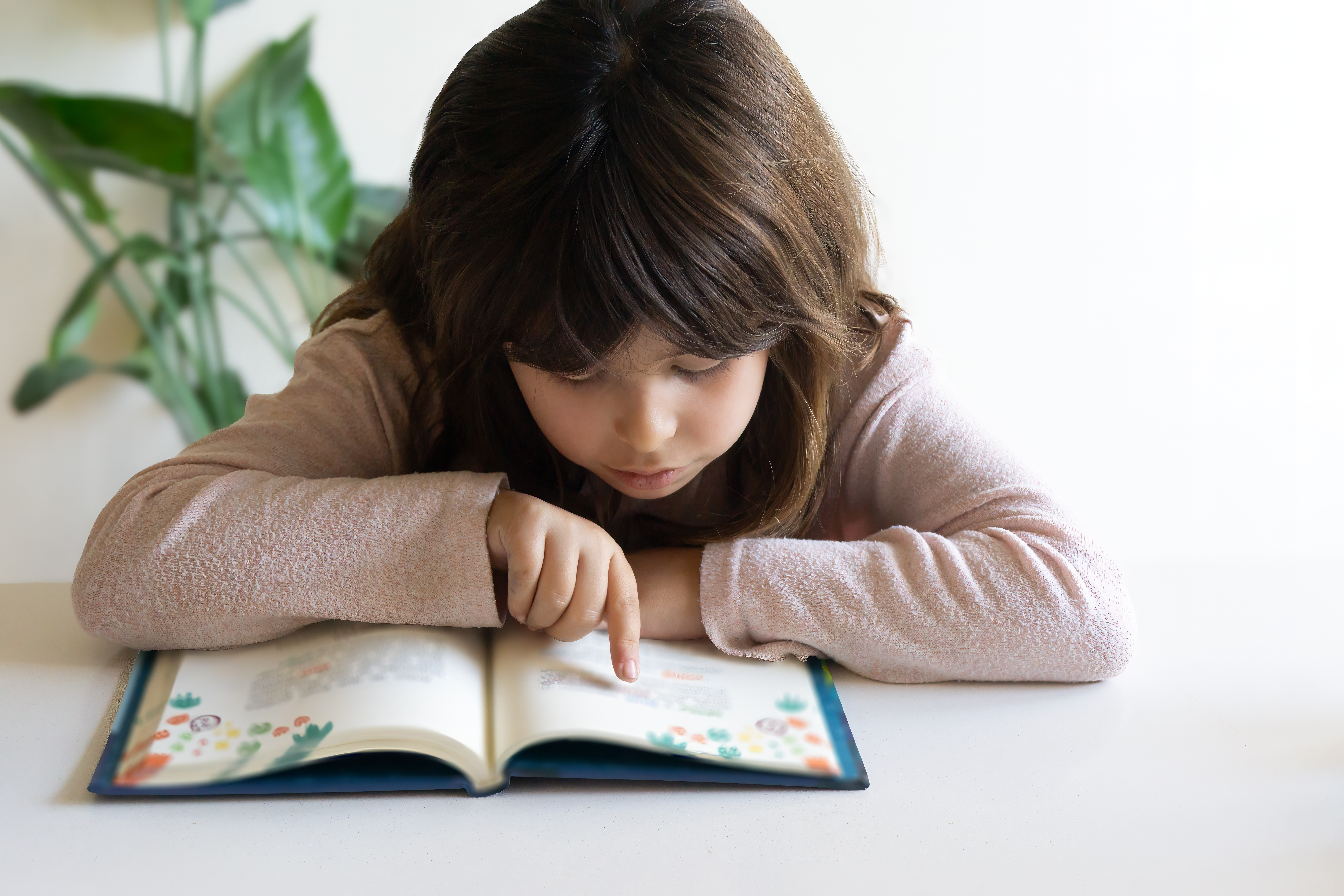 Little Child Girl Reading A Book At Home 9577a799e455e1b0e9d6
