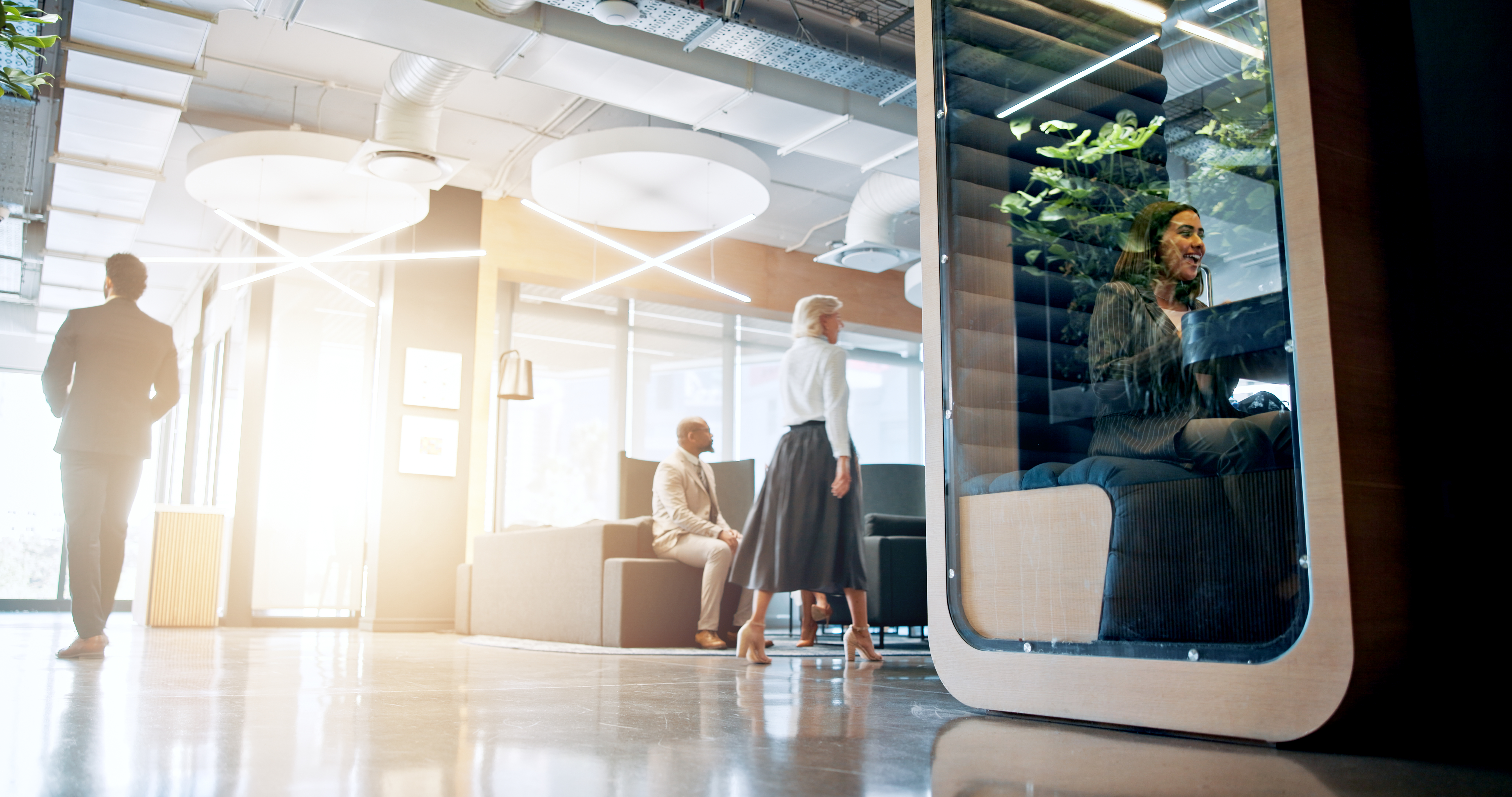 Office lobby workspace
