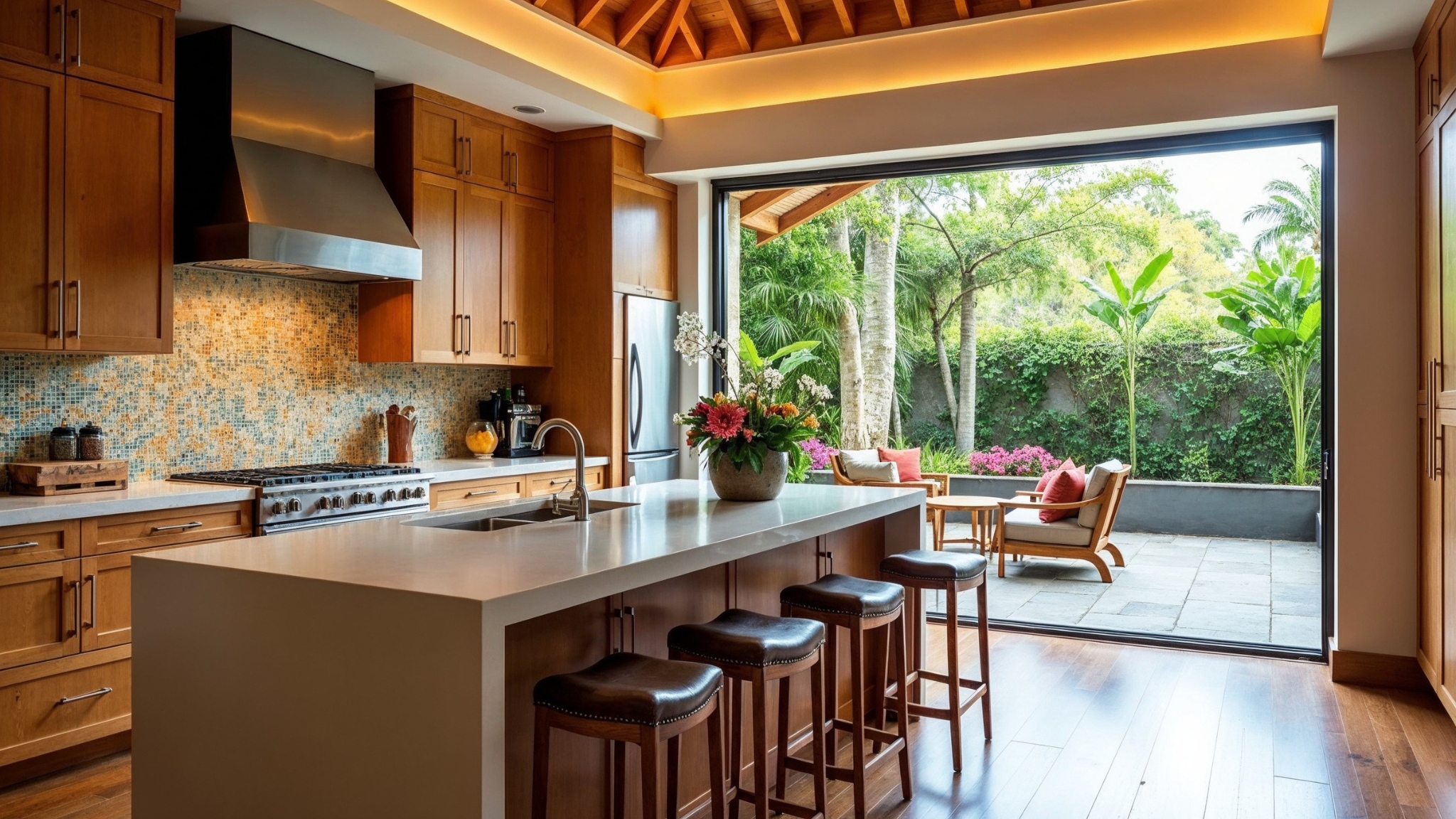 Bright modern kitchen in a Hawaii home