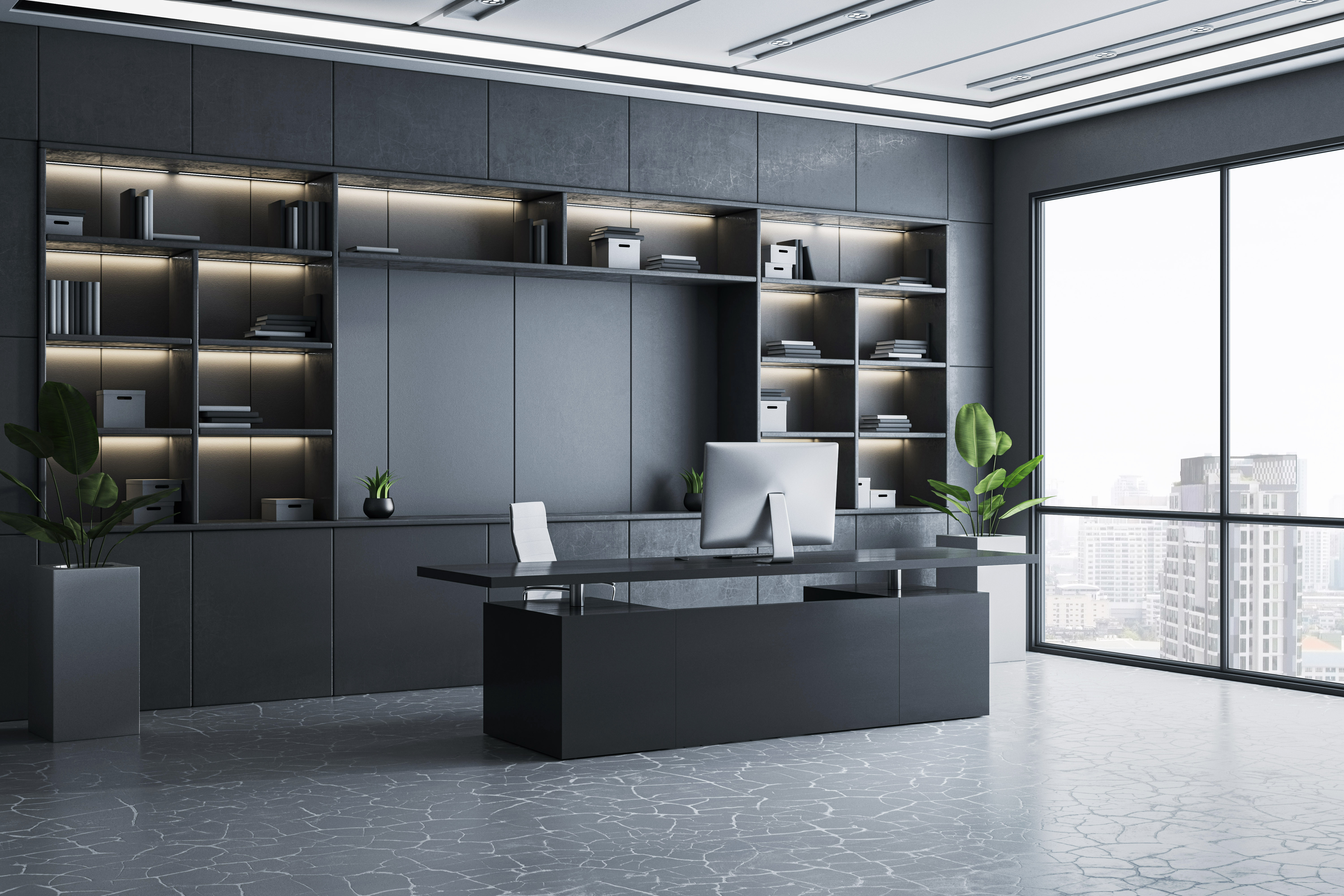 luxury executive office interior with black desk 79e6bb95acc4ba2ff013