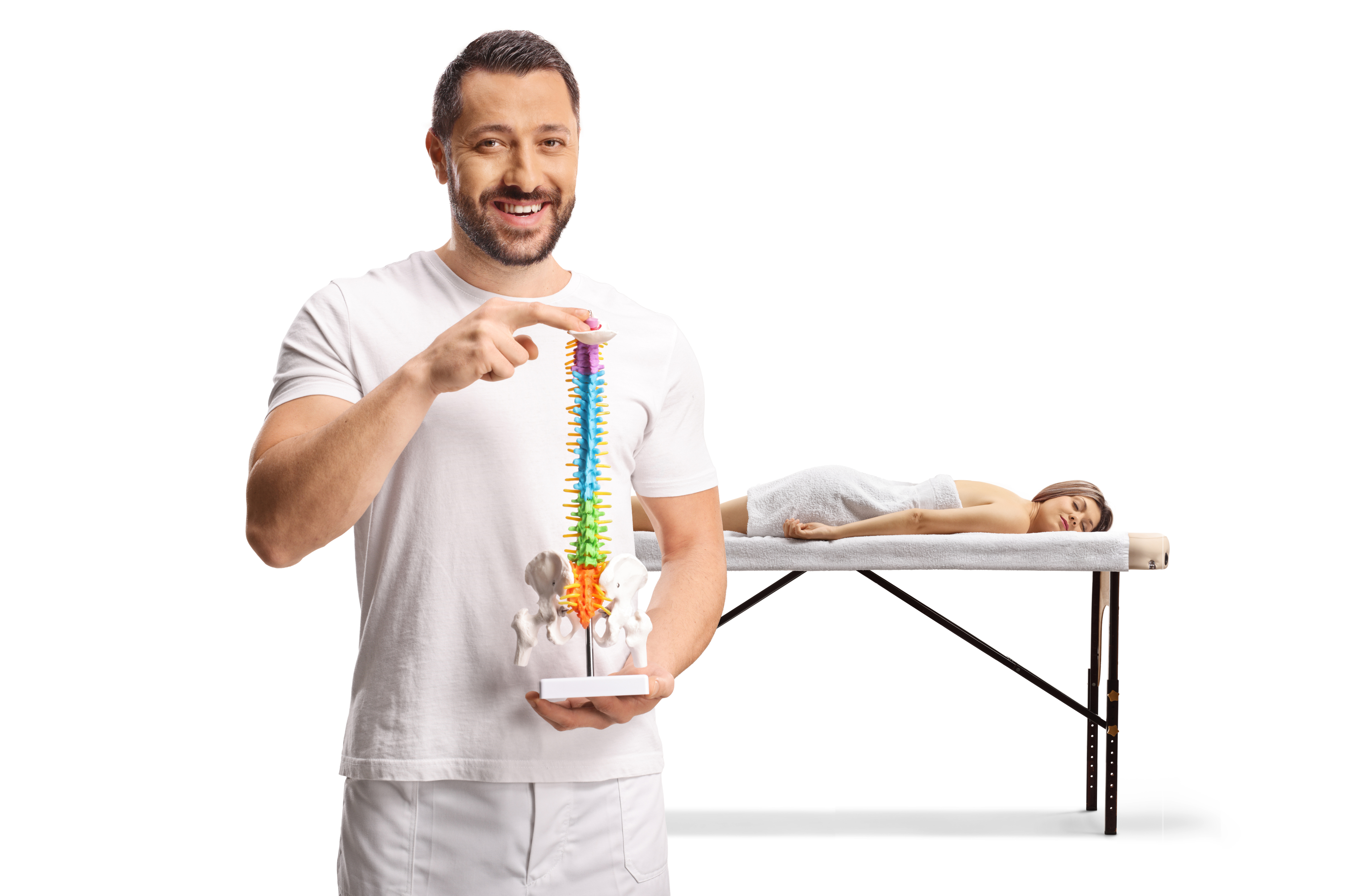 massage therapist holding a spine model 9883141517dfcb0fb874