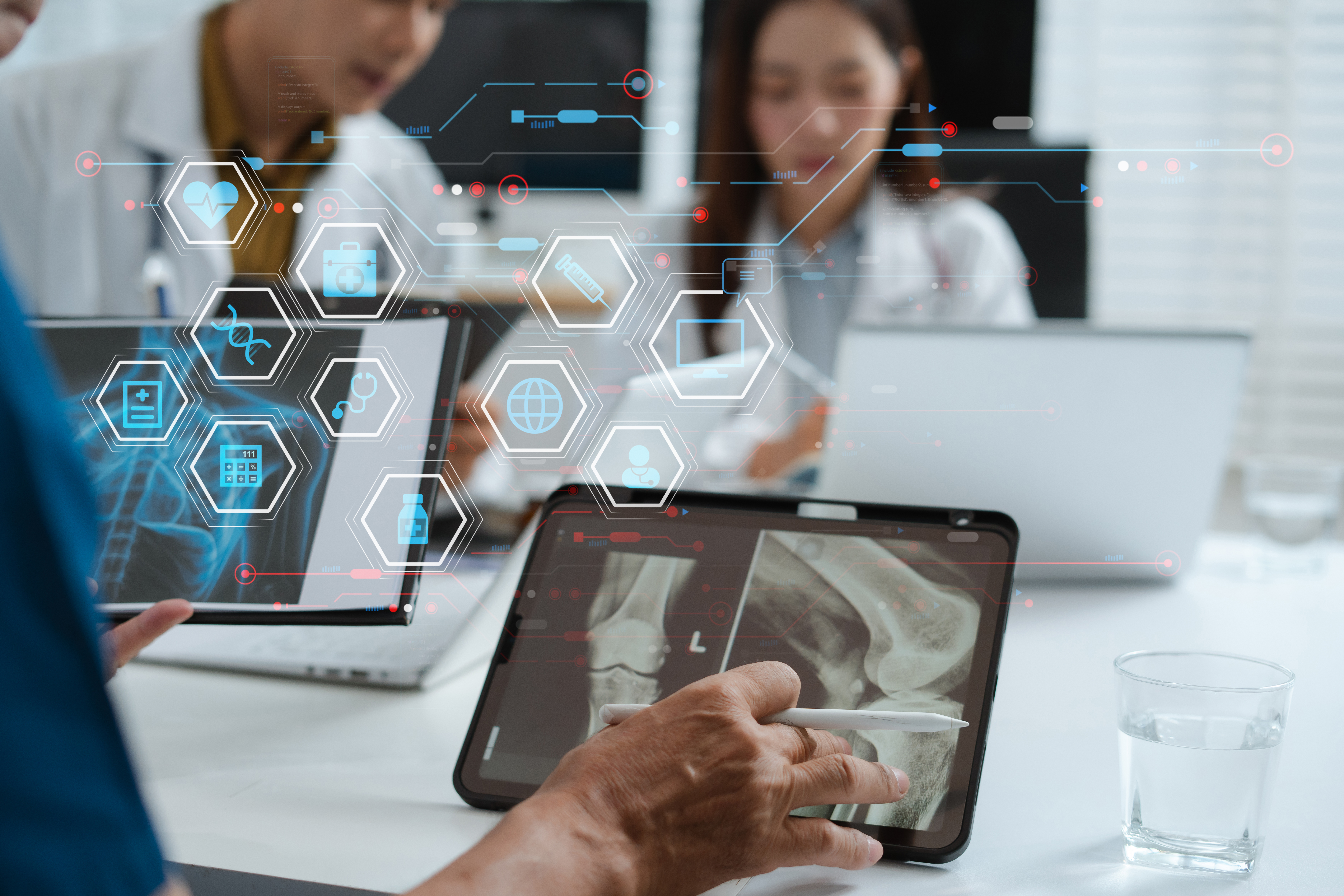 medical meeting and laptop for team in office in b52ca973945fabe32a66 - MedWell Digital Marketing Agency