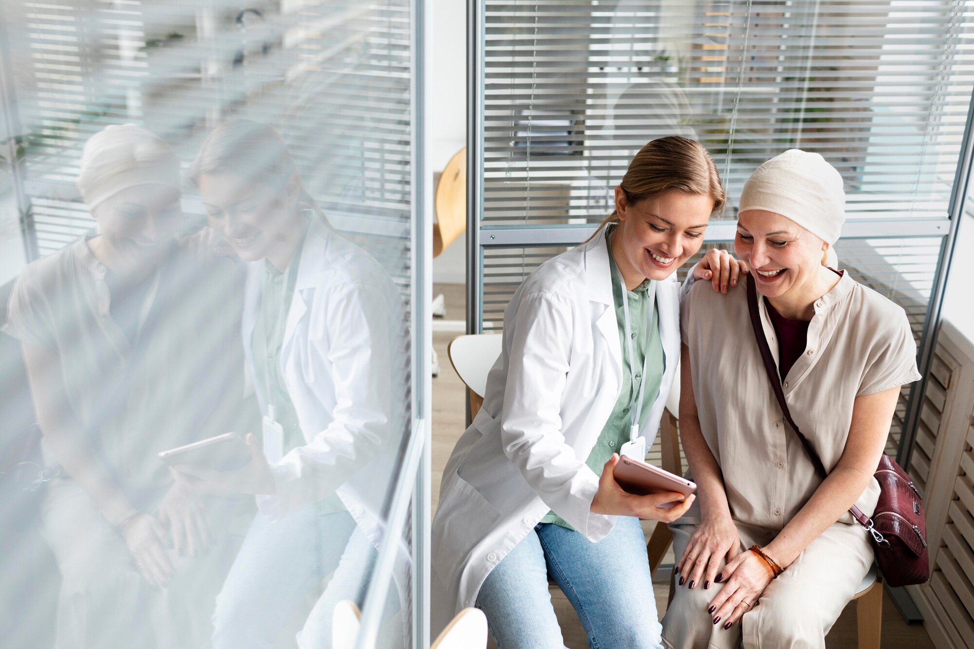 Featured image: Middle aged woman with skin cancer talking with he-34b1efc10d31b3049a40