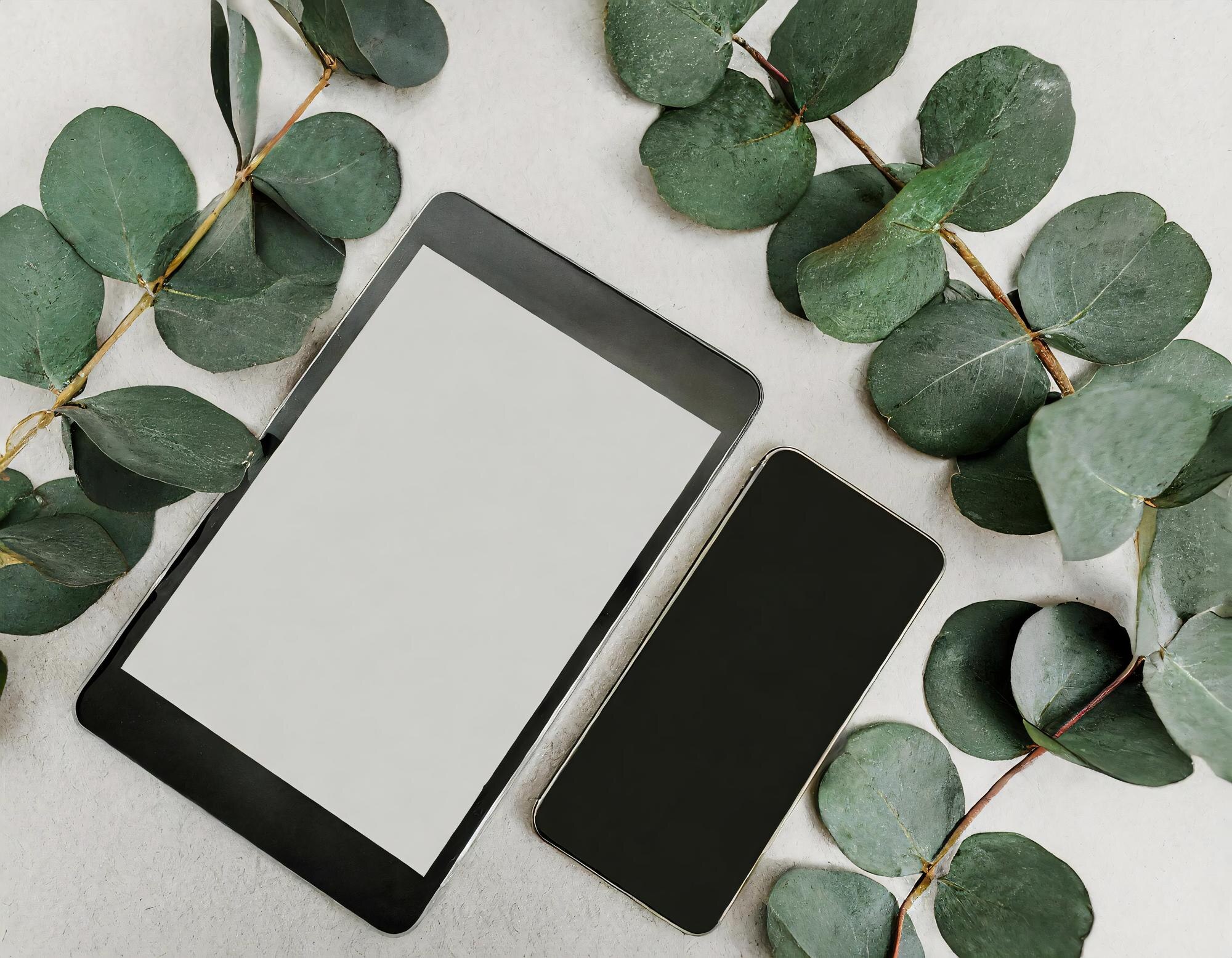 minimalist mockup with mobile phone and laptop sur 5e309e78a631fb98bfb2