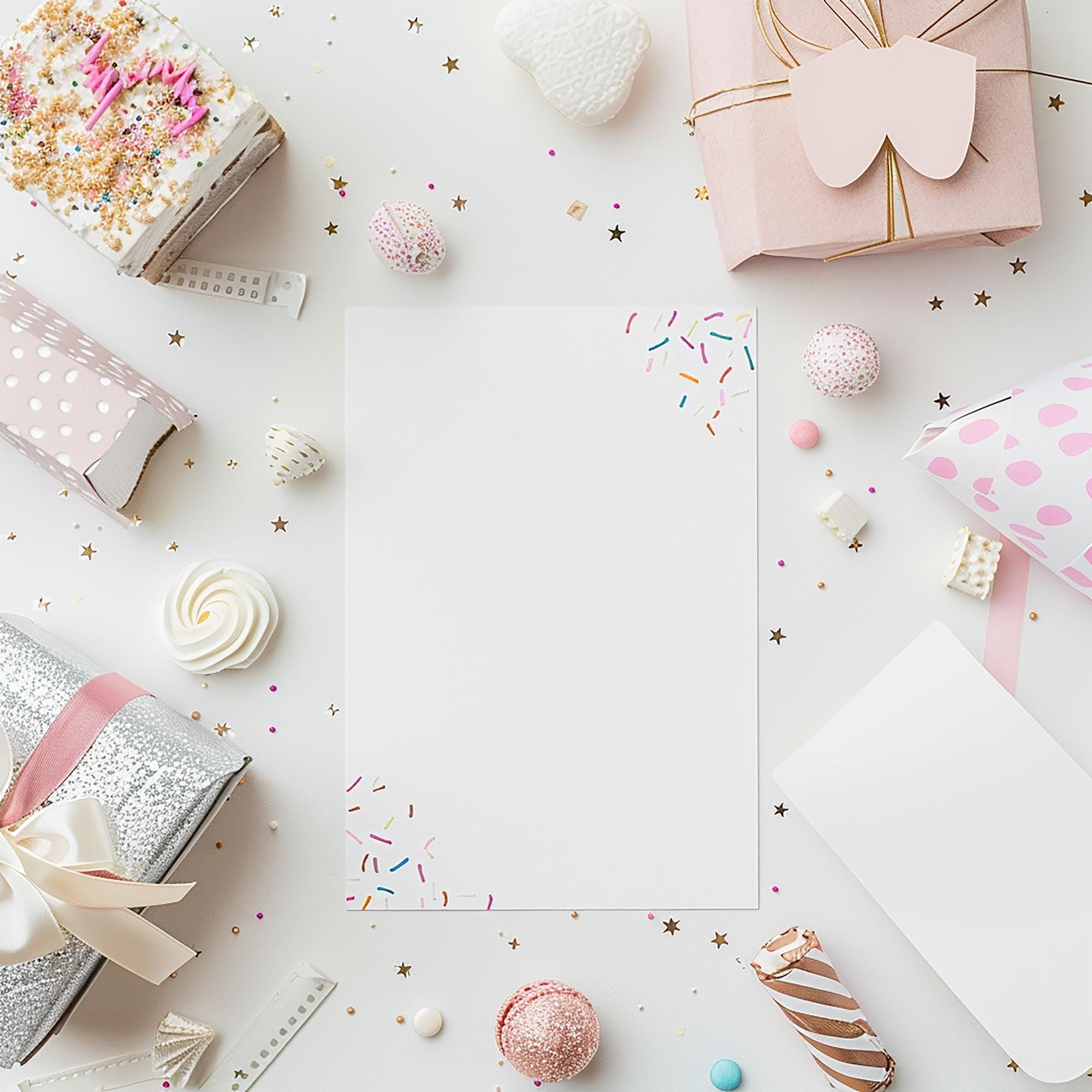 party gifts and paper for gender reveal