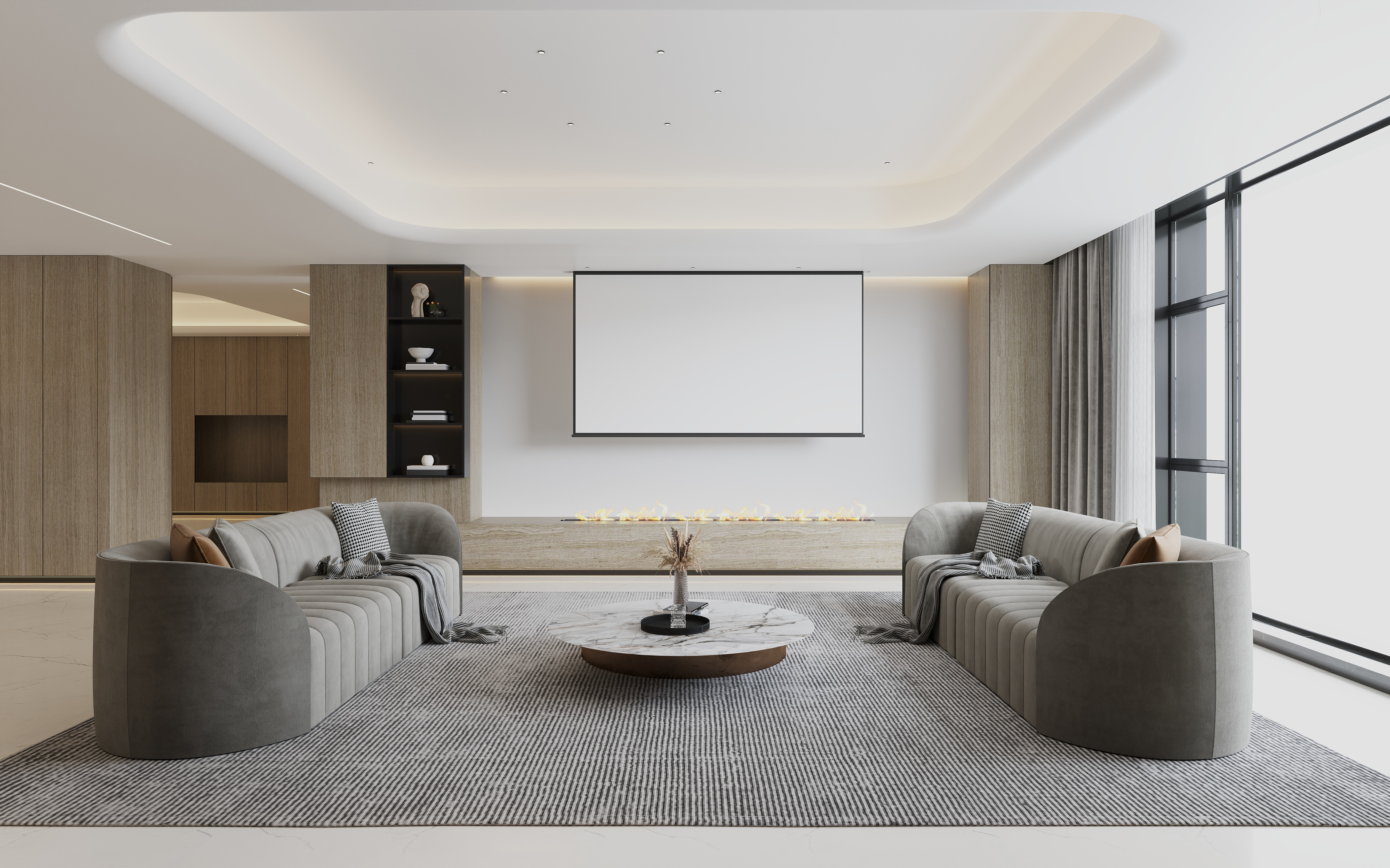 modern minimalist living room with cozy seating an d073023af1c8f19992de