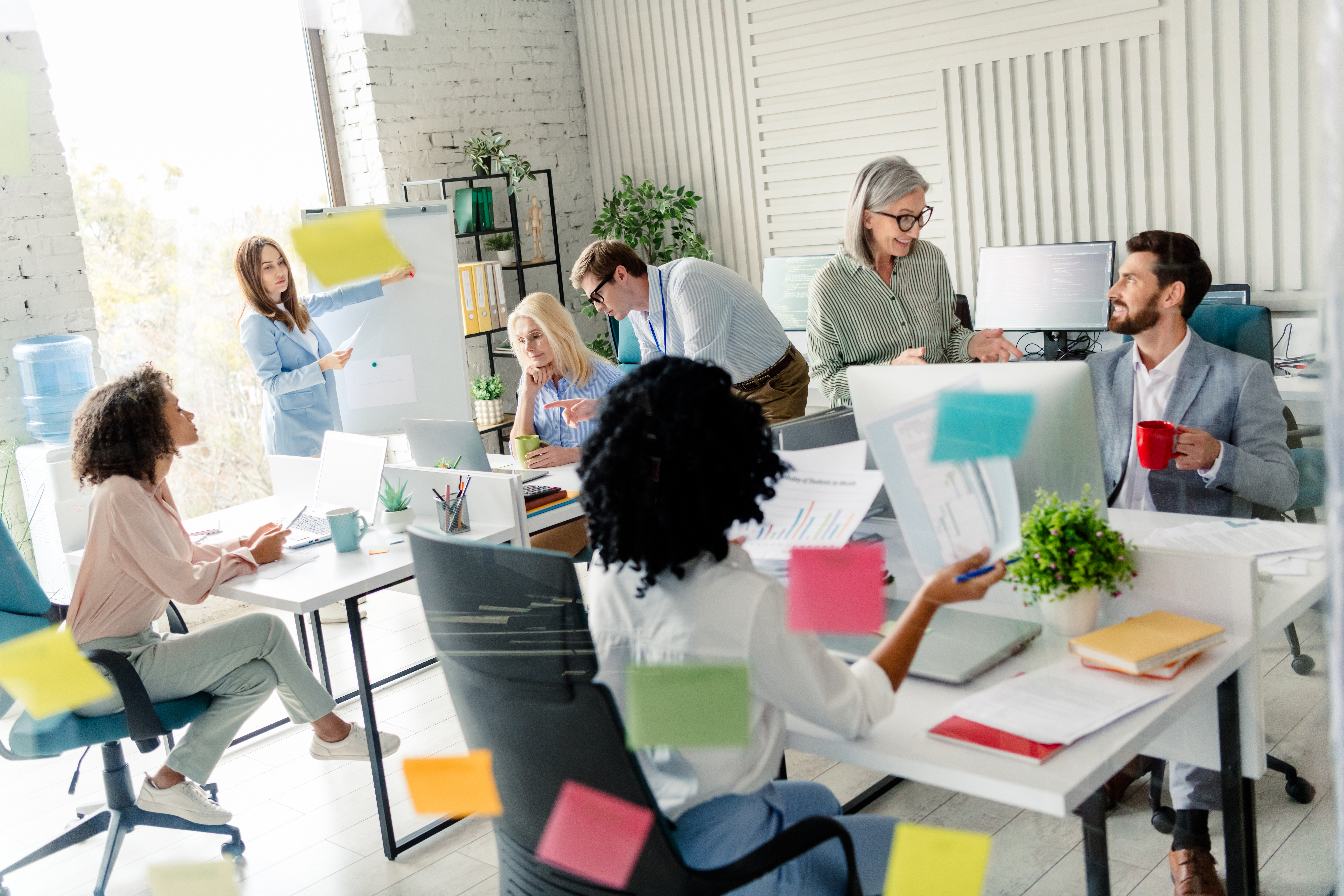 modern office teamwork concept with diverse collea 4db2b29c7b1a211ecc32