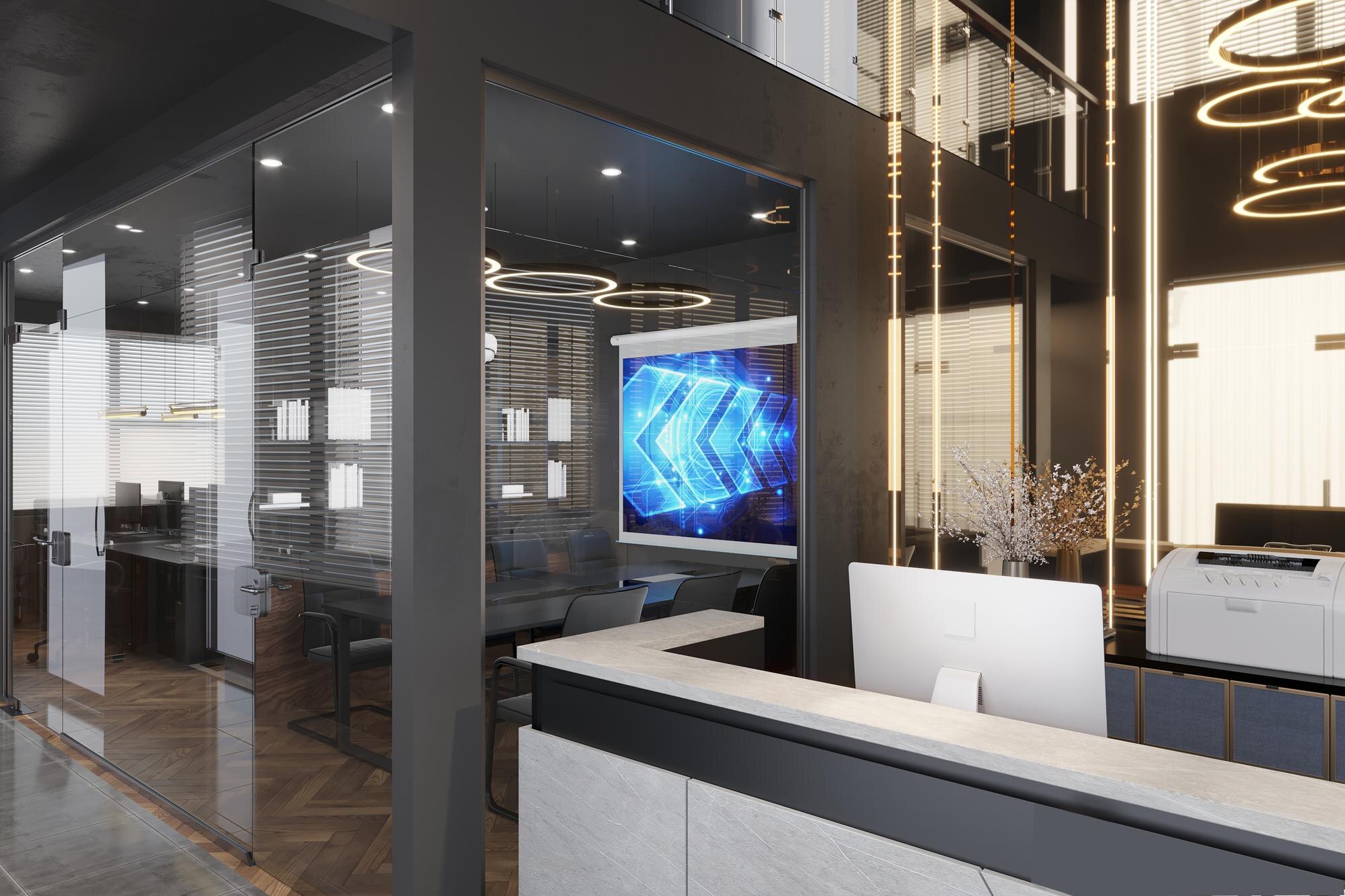 modern reception information desk 3d rendering 762cbeb1f7b304222c16