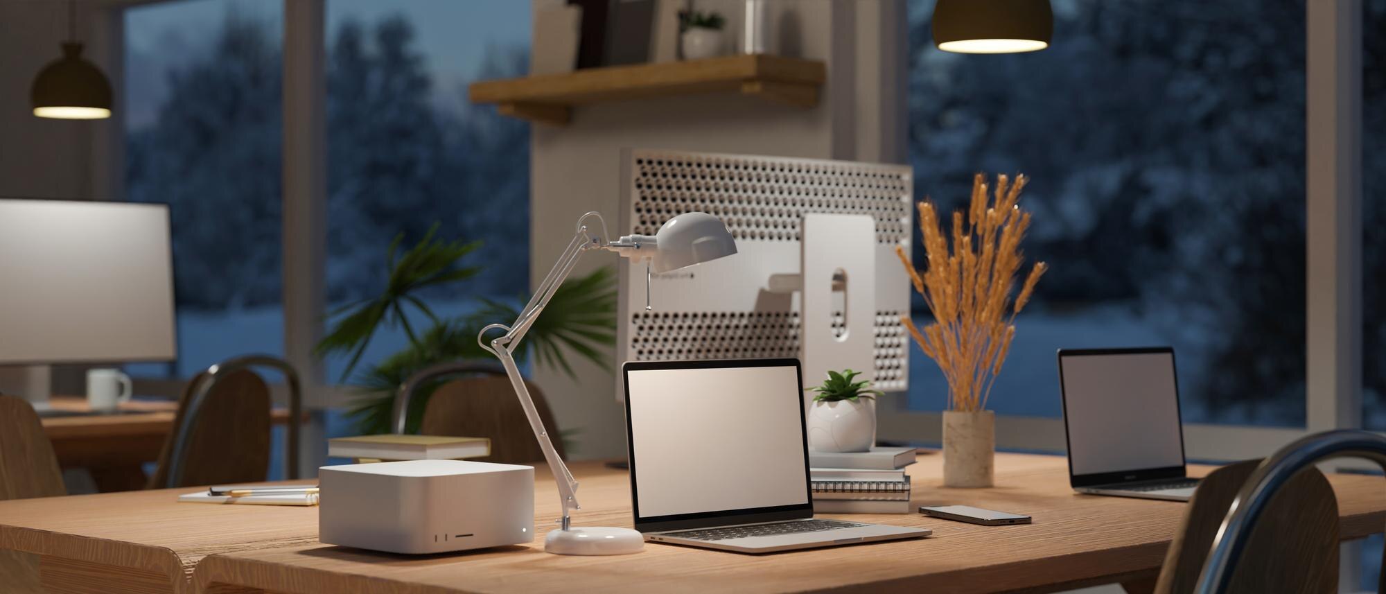 modern urban office working room at night or eveni 57b78bc76ccc73c748c0