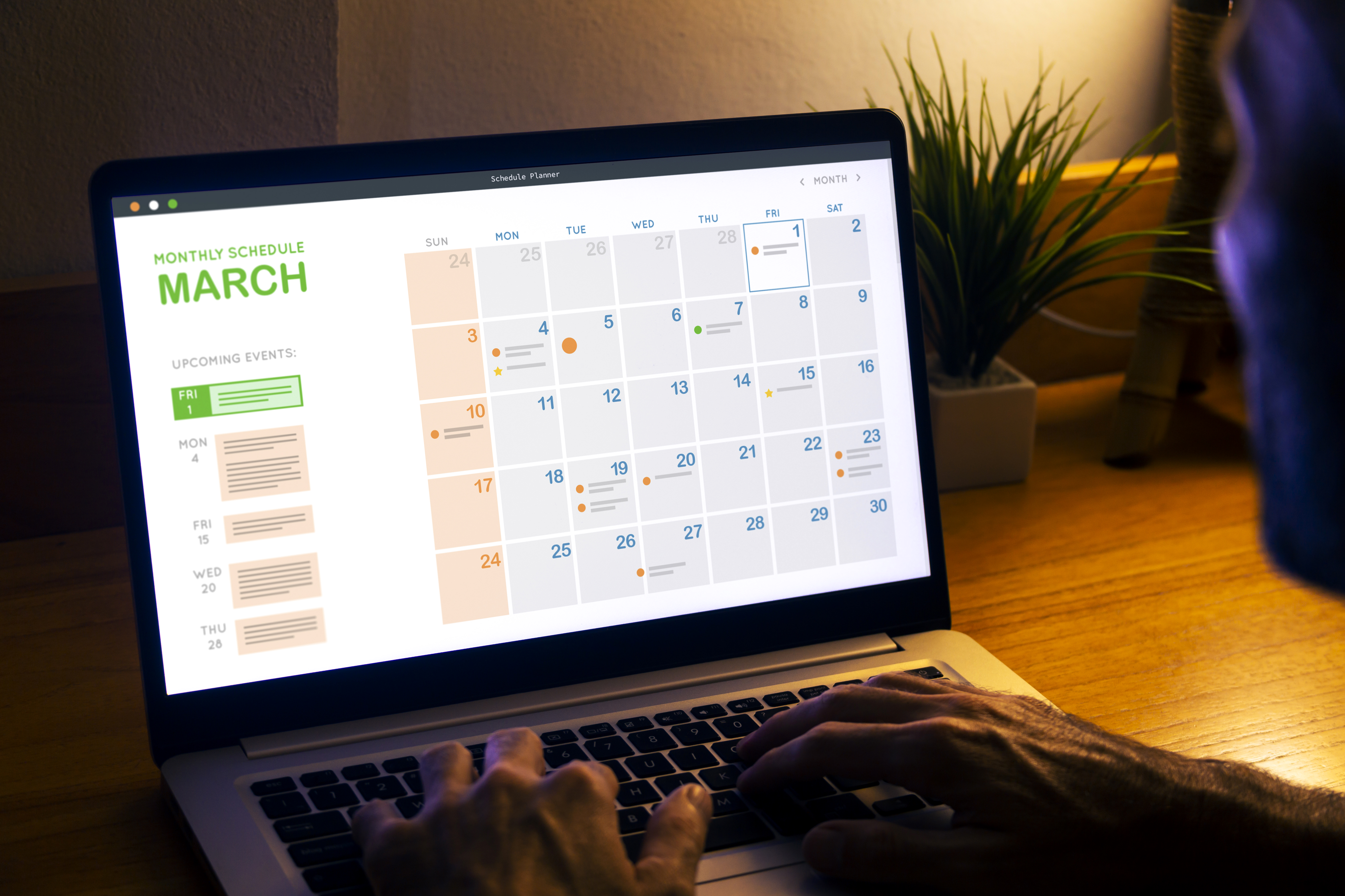 monthly planner schedule man looking at digital c a8dcb6c2fb99e0c71002