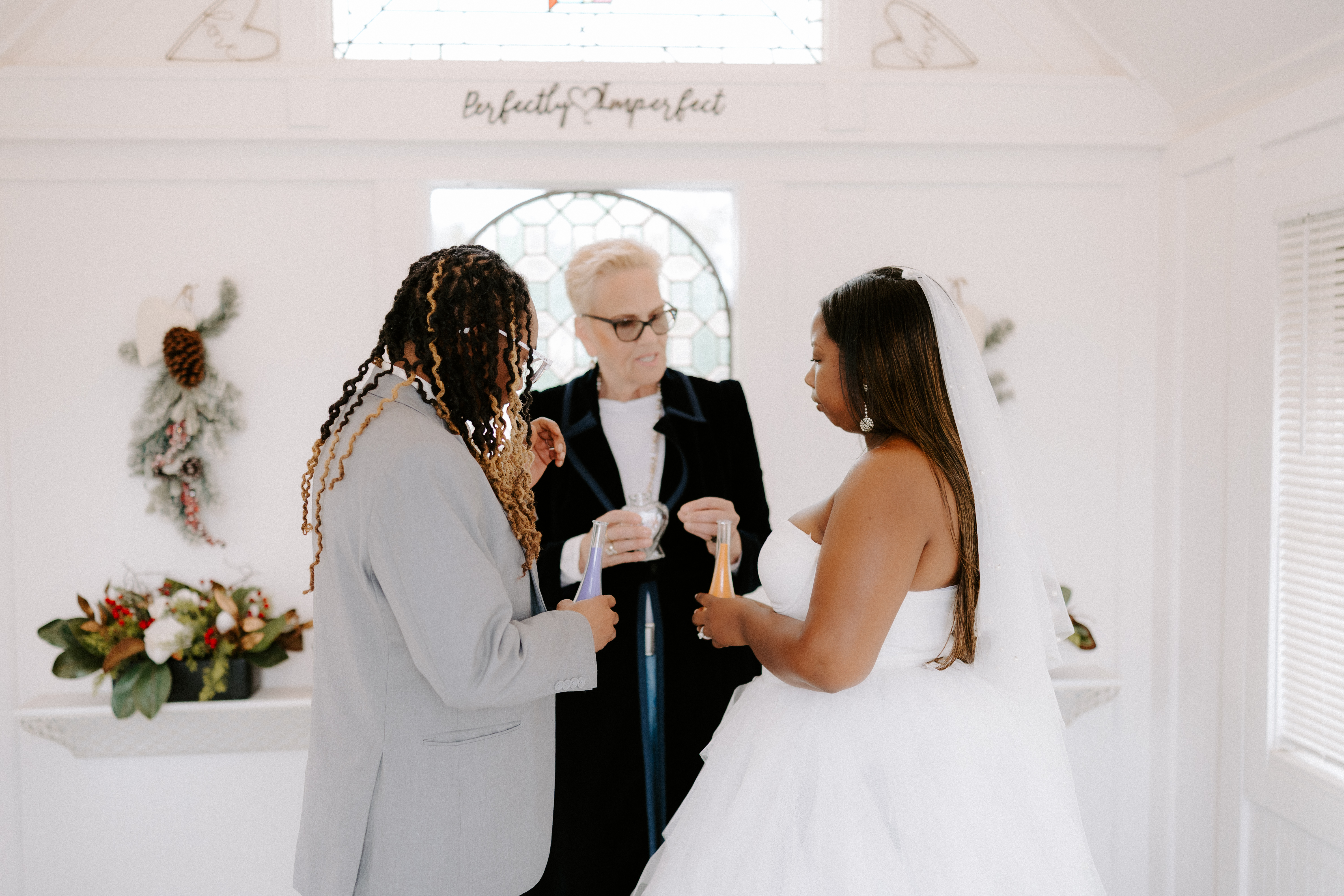 Beautiful wedding ceremony setting at Chapel of Love ATX