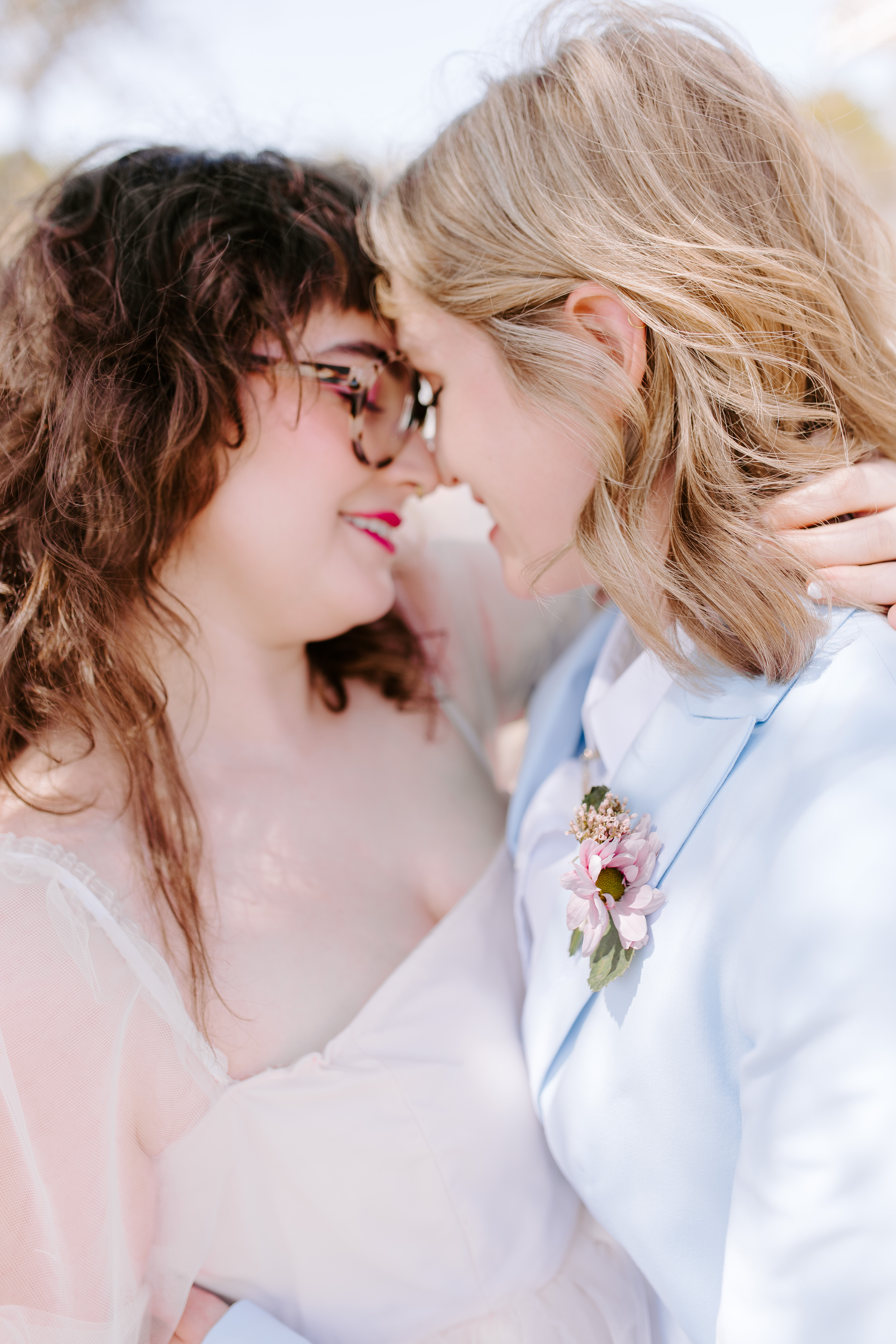 Couple dressed in meaningful attire for their intimate Austin elopement
