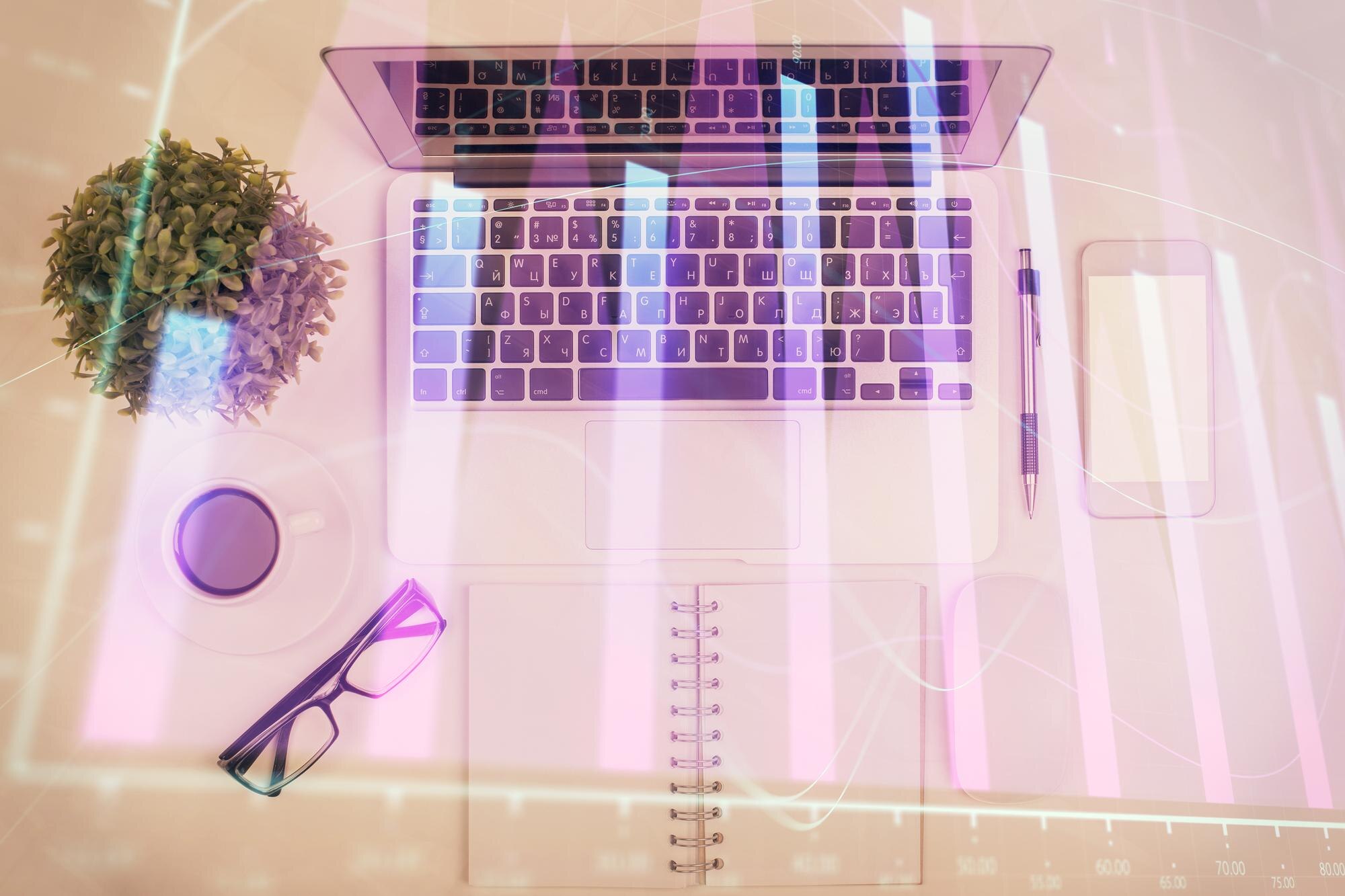 multi exposure of forex chart drawing over table b 250921b4a6264cc3afa9