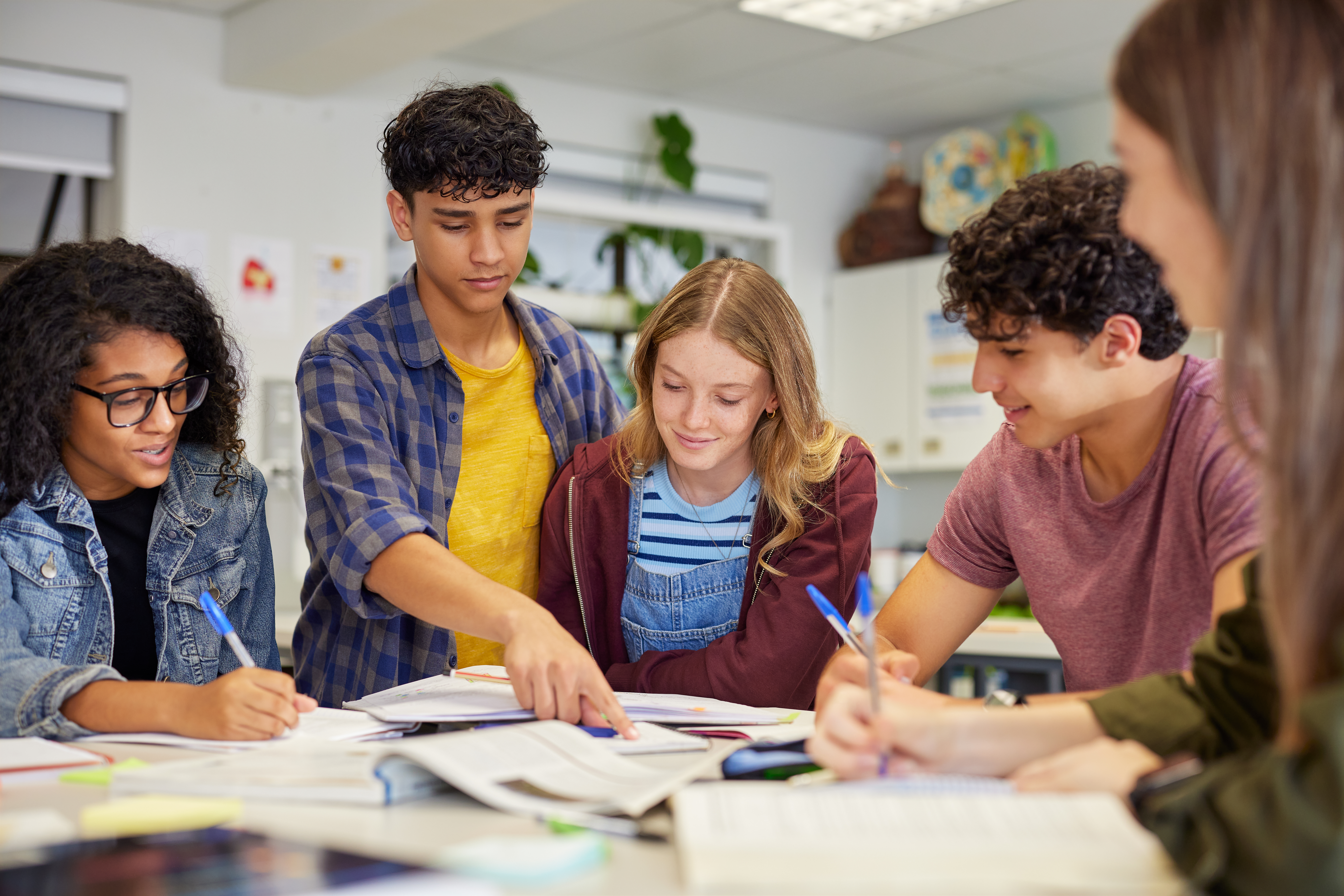Multiethnic Students Studying Together At Secondar 03ab1a1143c448ebe358