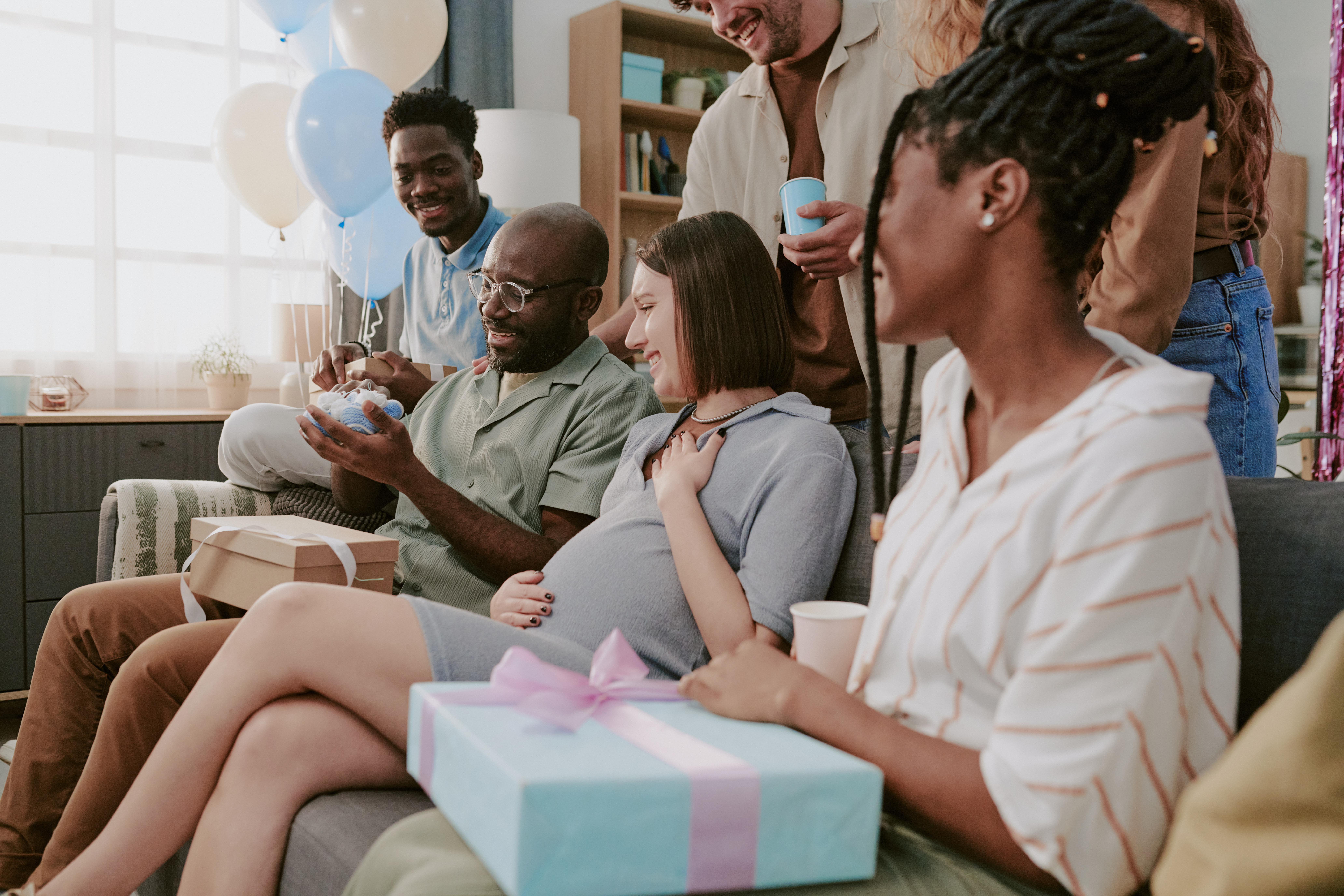 parents at coed baby shower